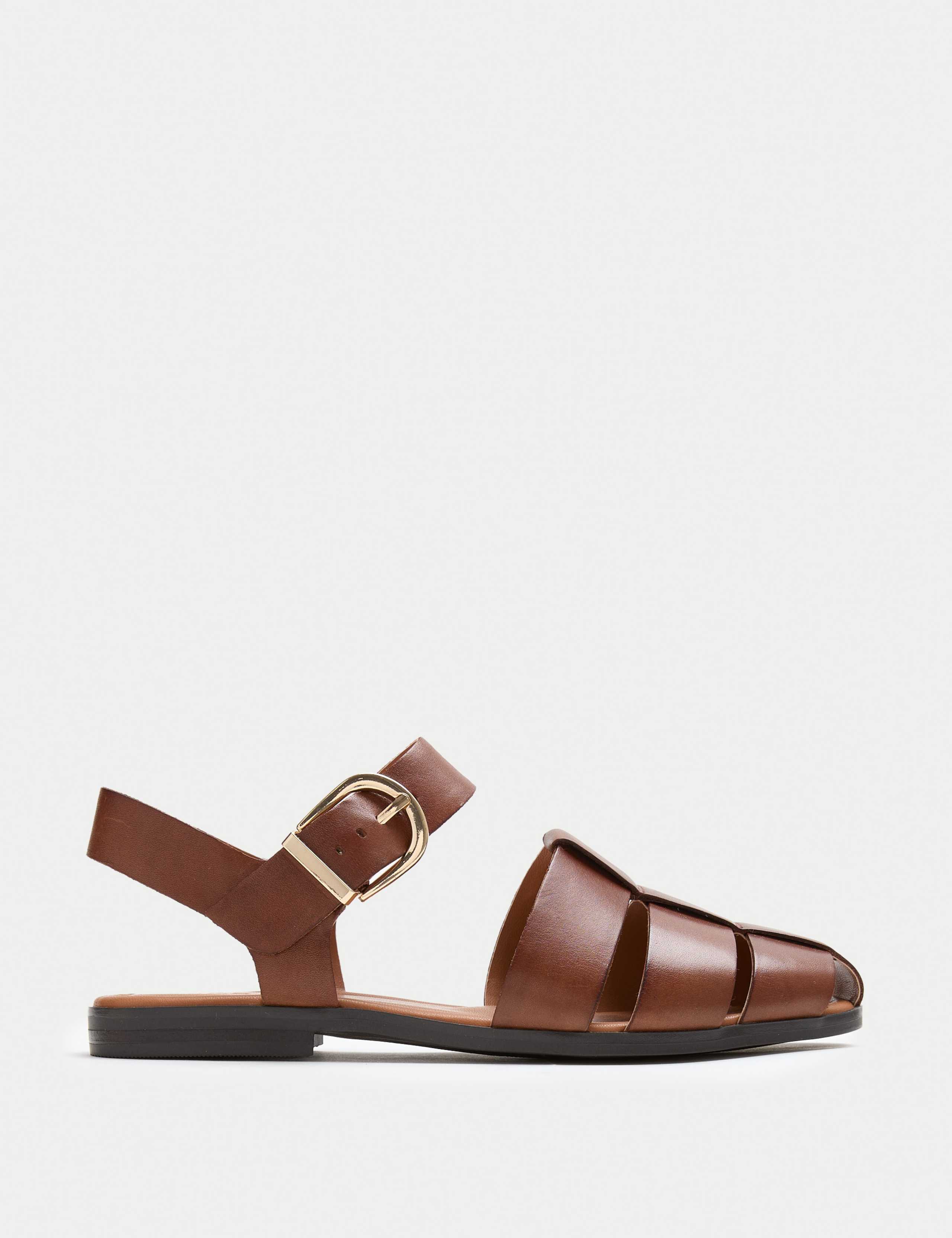 Leather Buckle Flat Fisherman Sandals 2 of 3