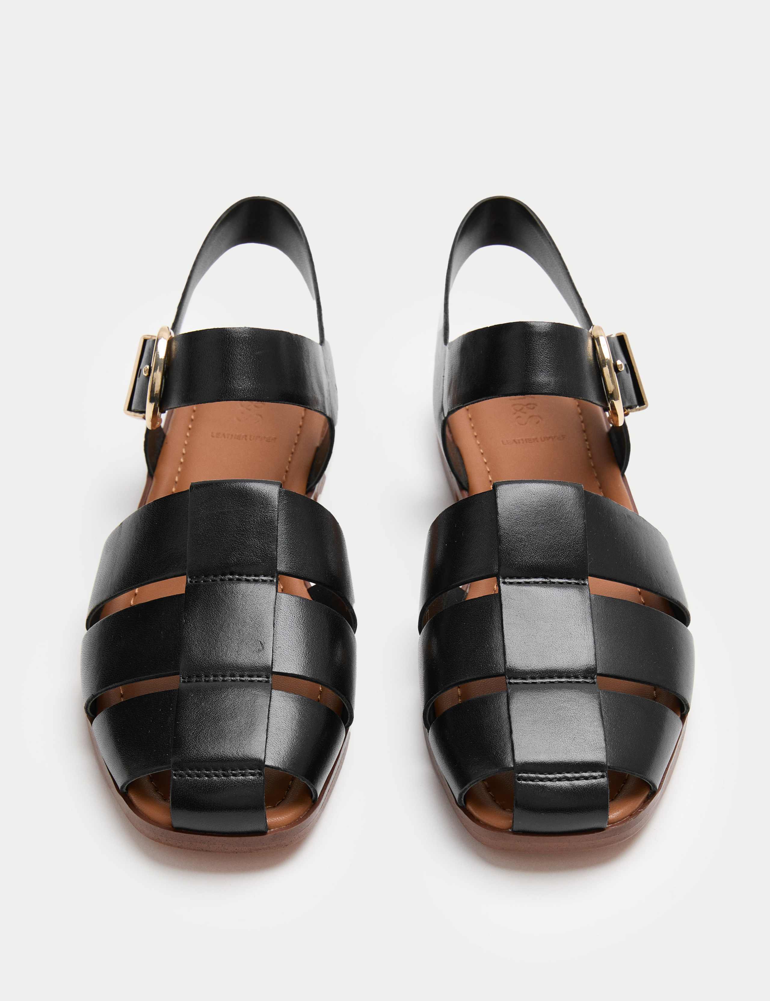 Leather Buckle Flat Fisherman Sandals 1 of 3