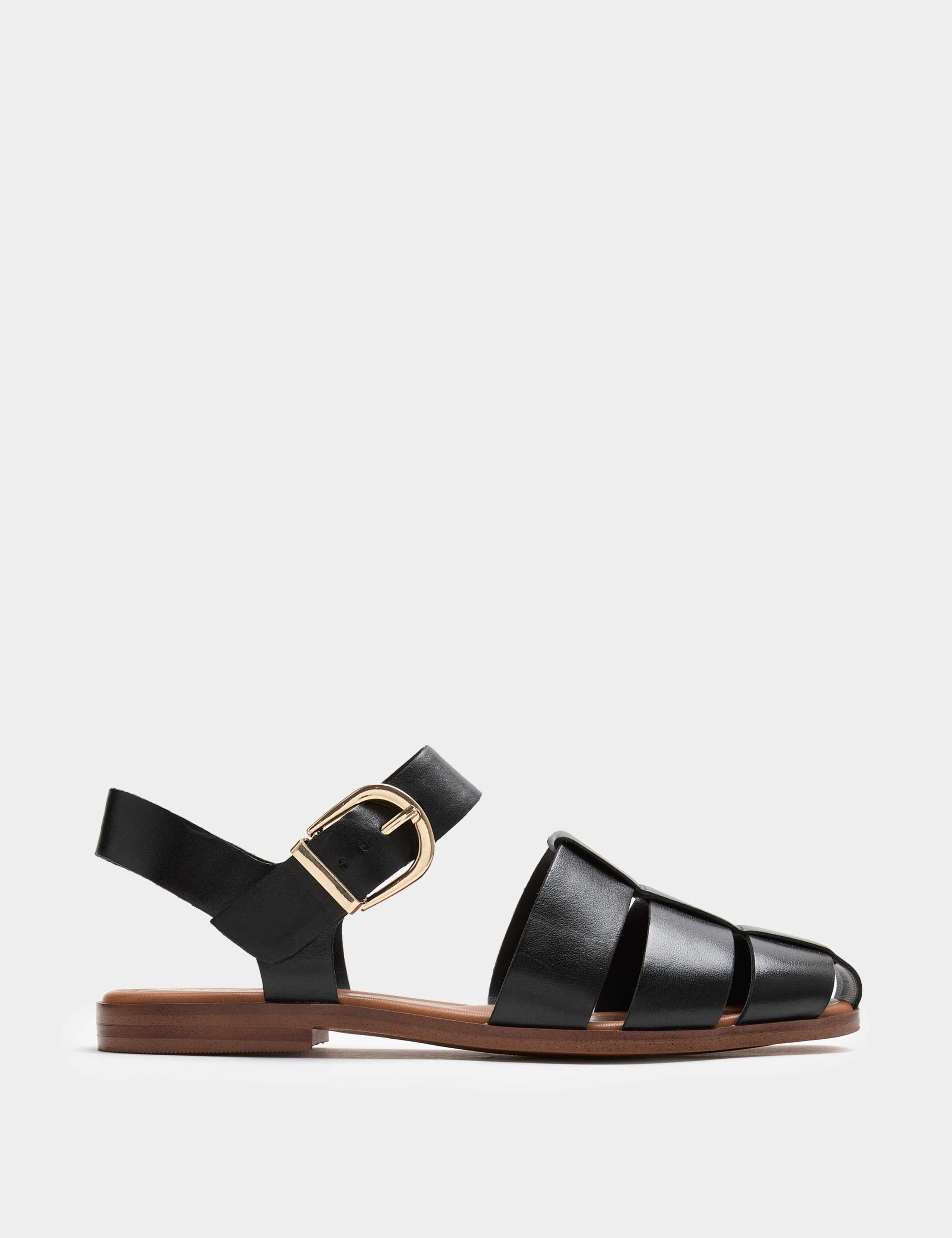 Leather Buckle Flat Fisherman Sandals 2 of 3