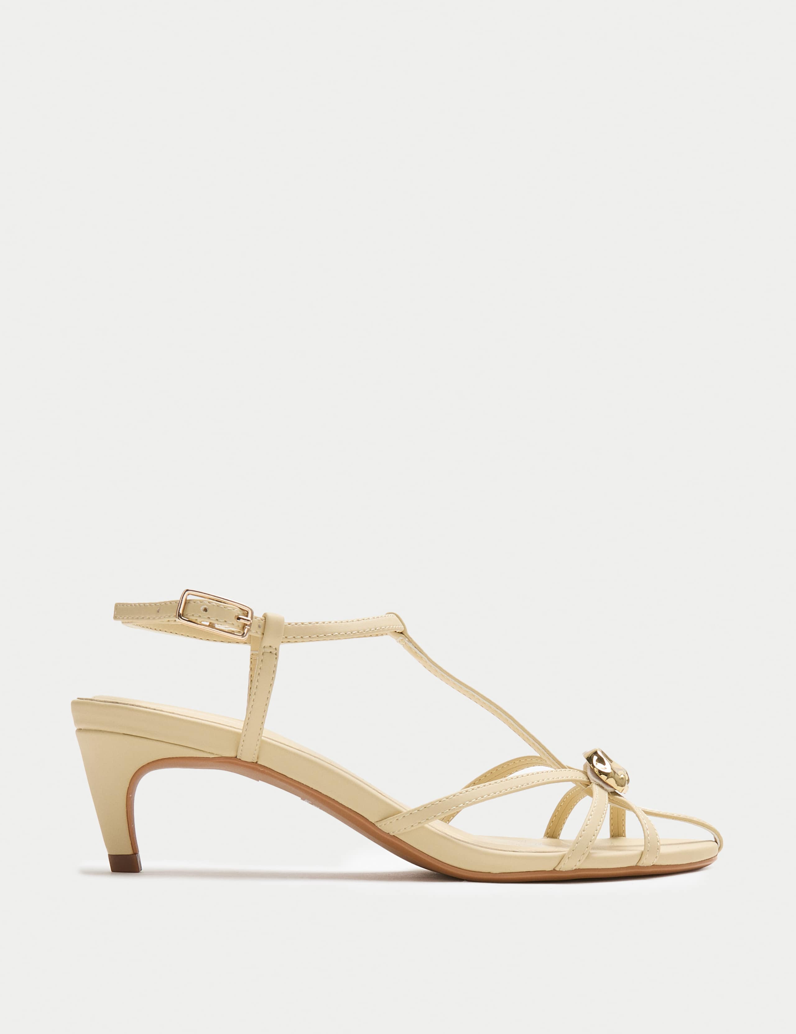 Gold Trim Strappy Kitten Heel Sandals 2 of 3