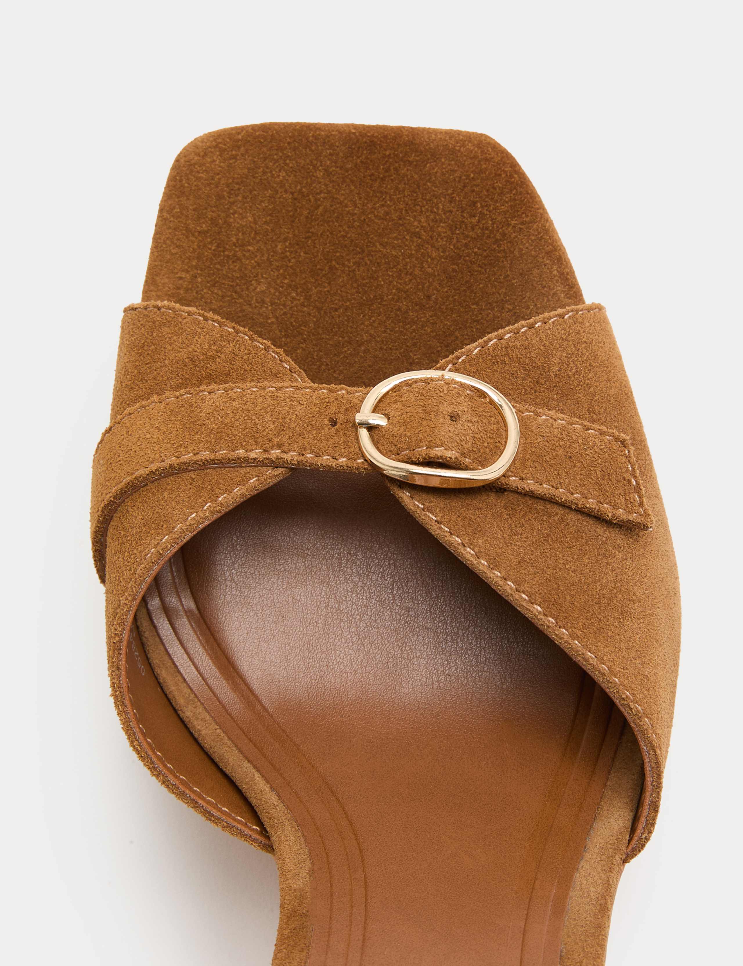 Suede Buckle Ankle Strap Wedge Sandals 3 of 3