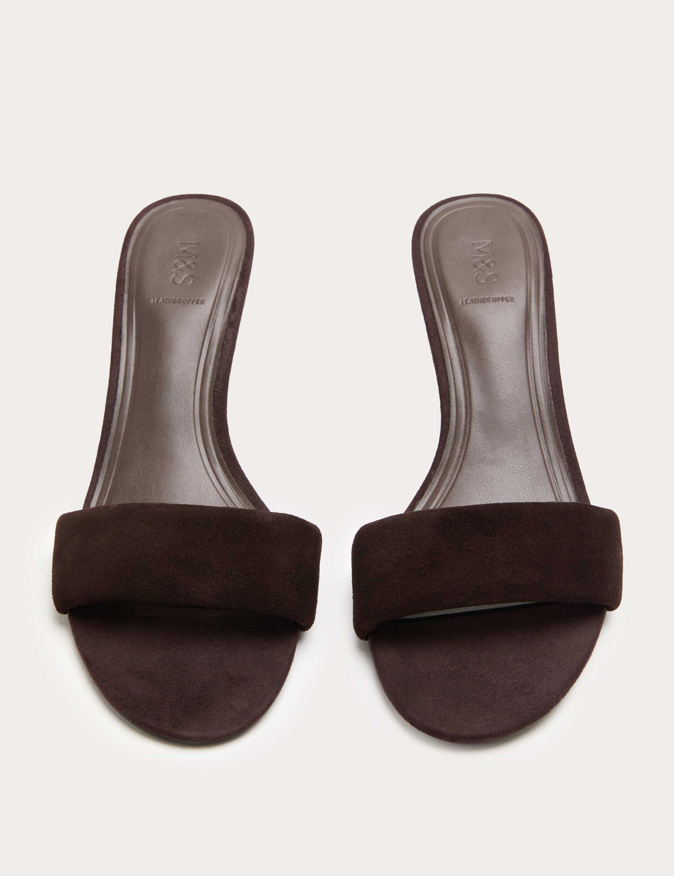 Suede Kitten Heel Open Toe Mules 1 of 3