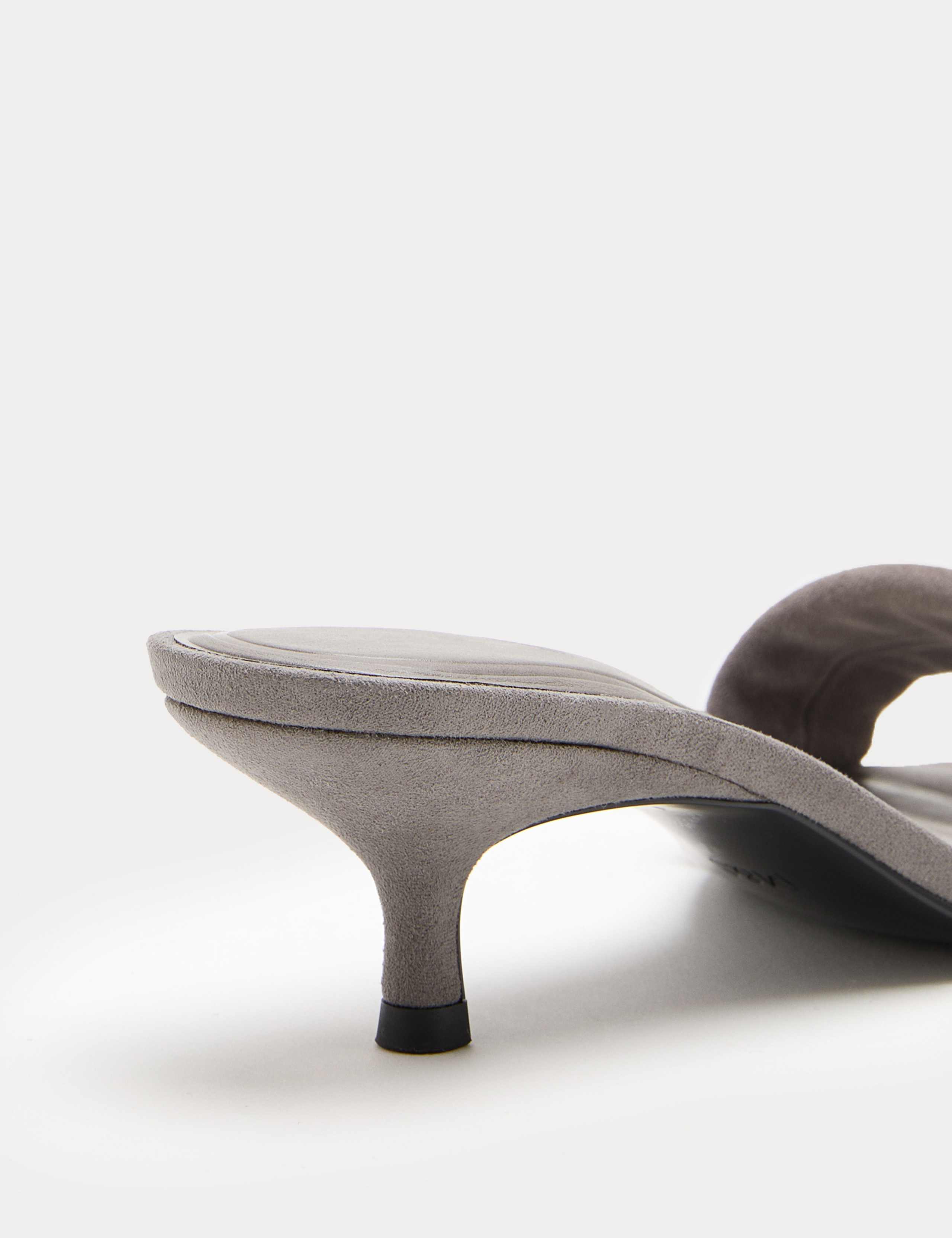 Suede Kitten Heel Open Toe Mules 3 of 3