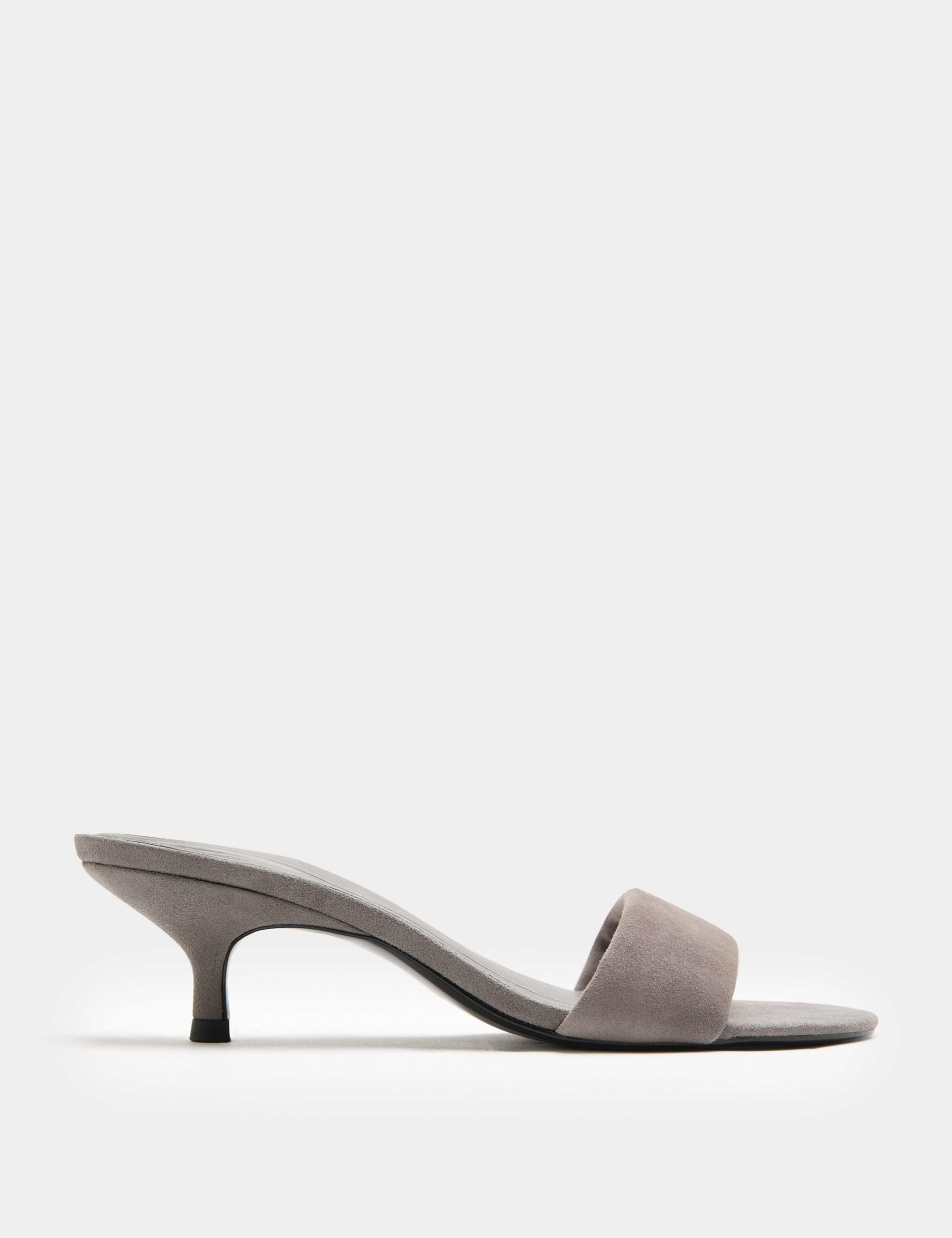 Suede Kitten Heel Open Toe Mules 2 of 3