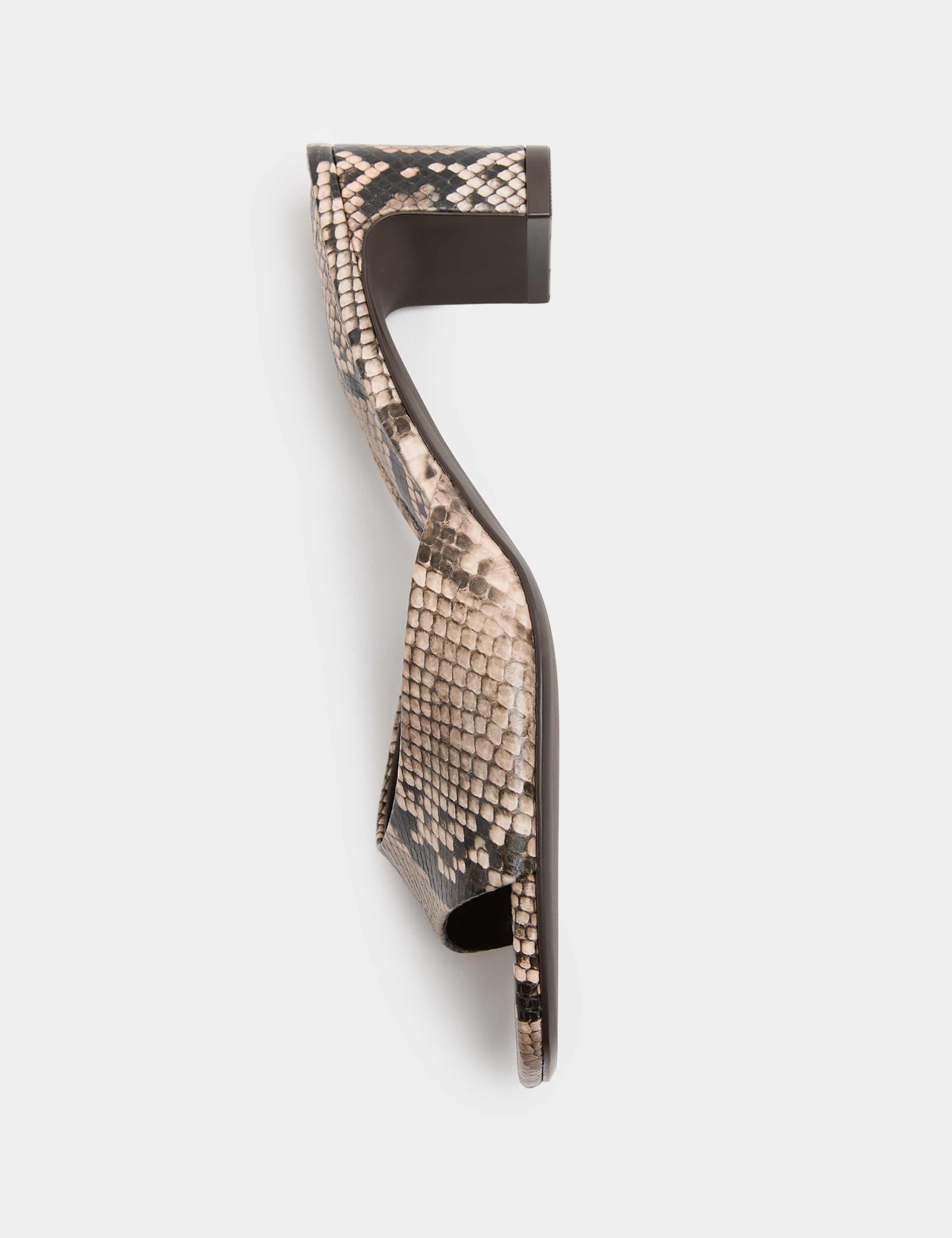 Wide Fit Snake Print Block Heel Mules 3 of 3