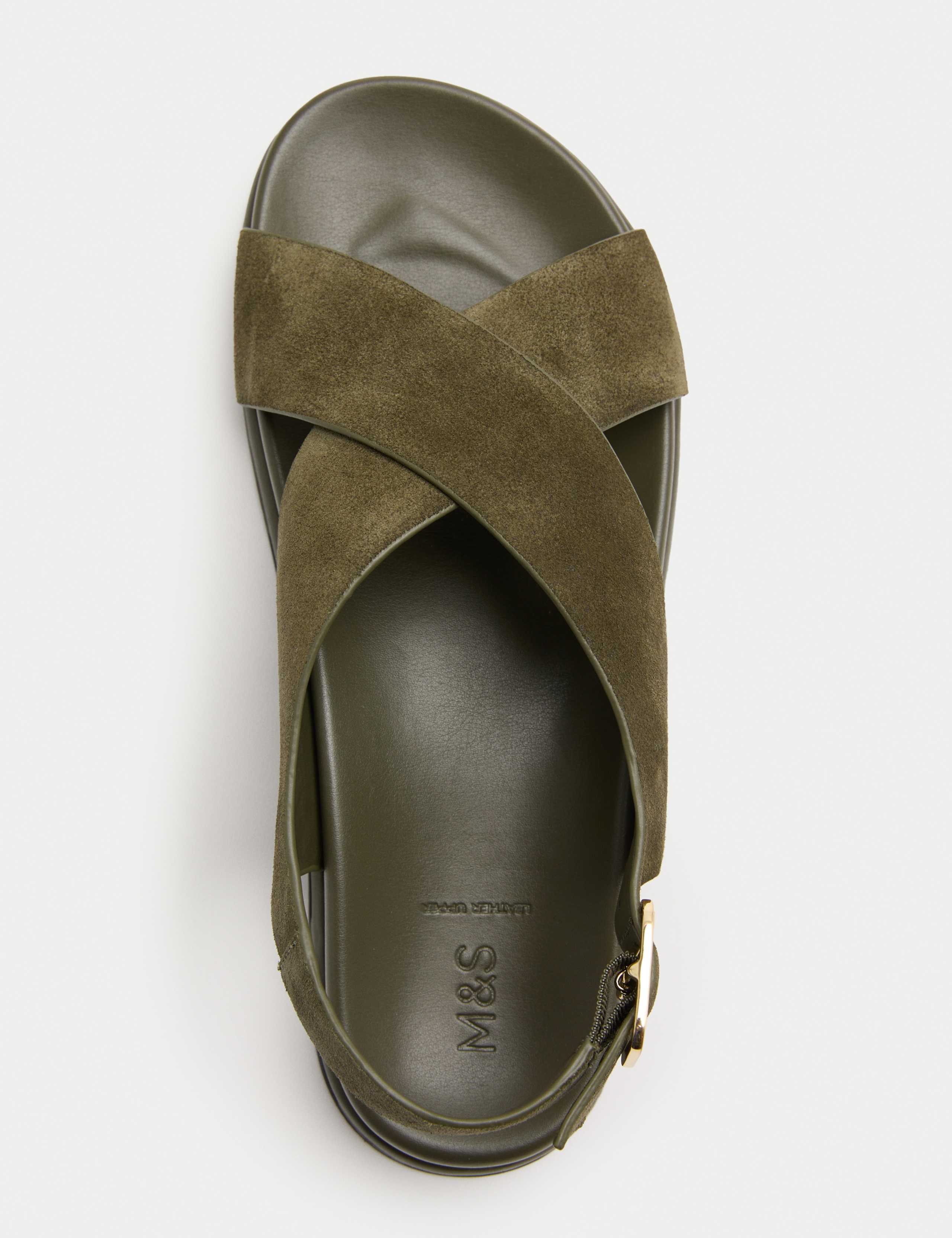 Suede Crossover Footbed Sandals 3 of 3
