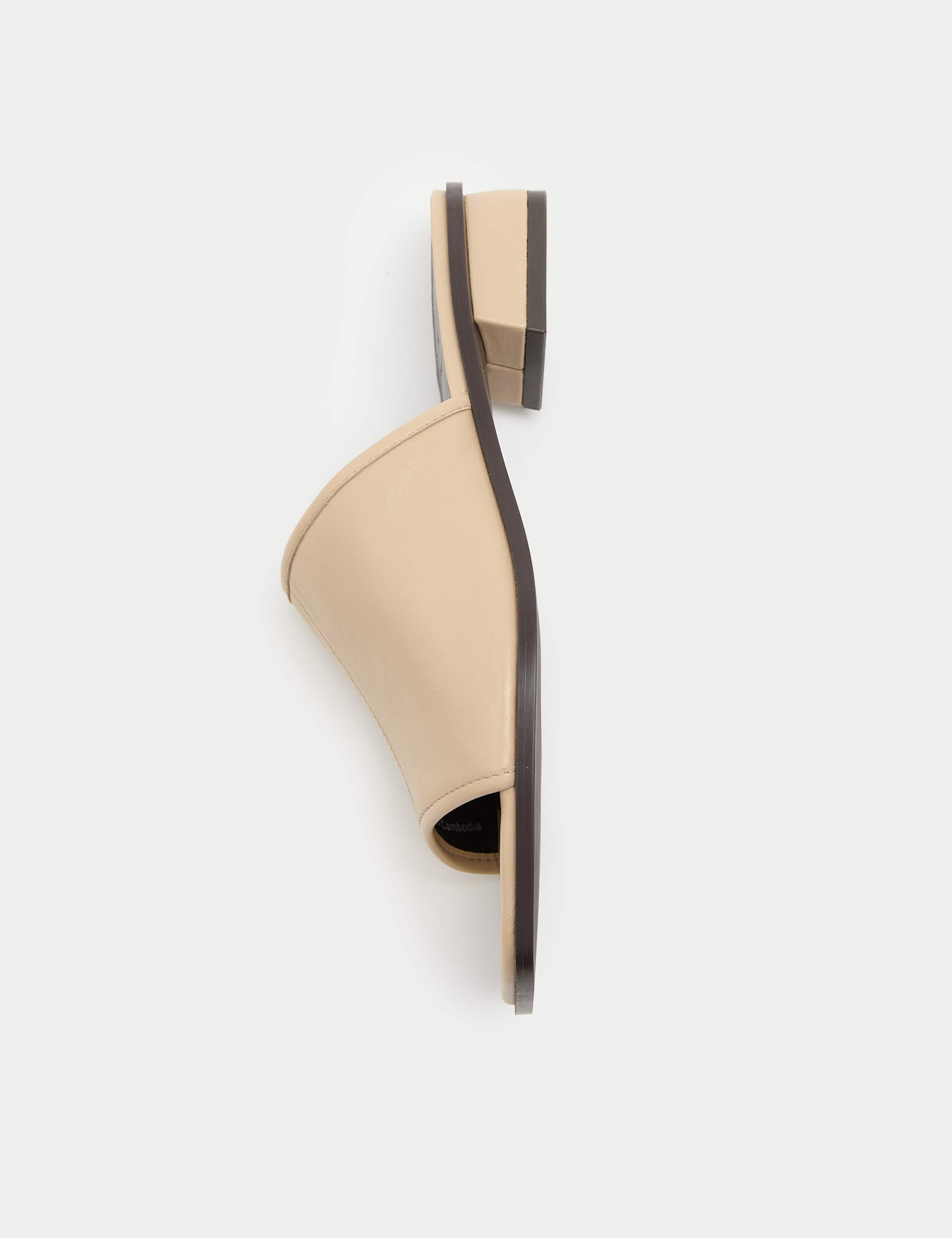 Leather Block Heel Peep Toe Mules 3 of 3