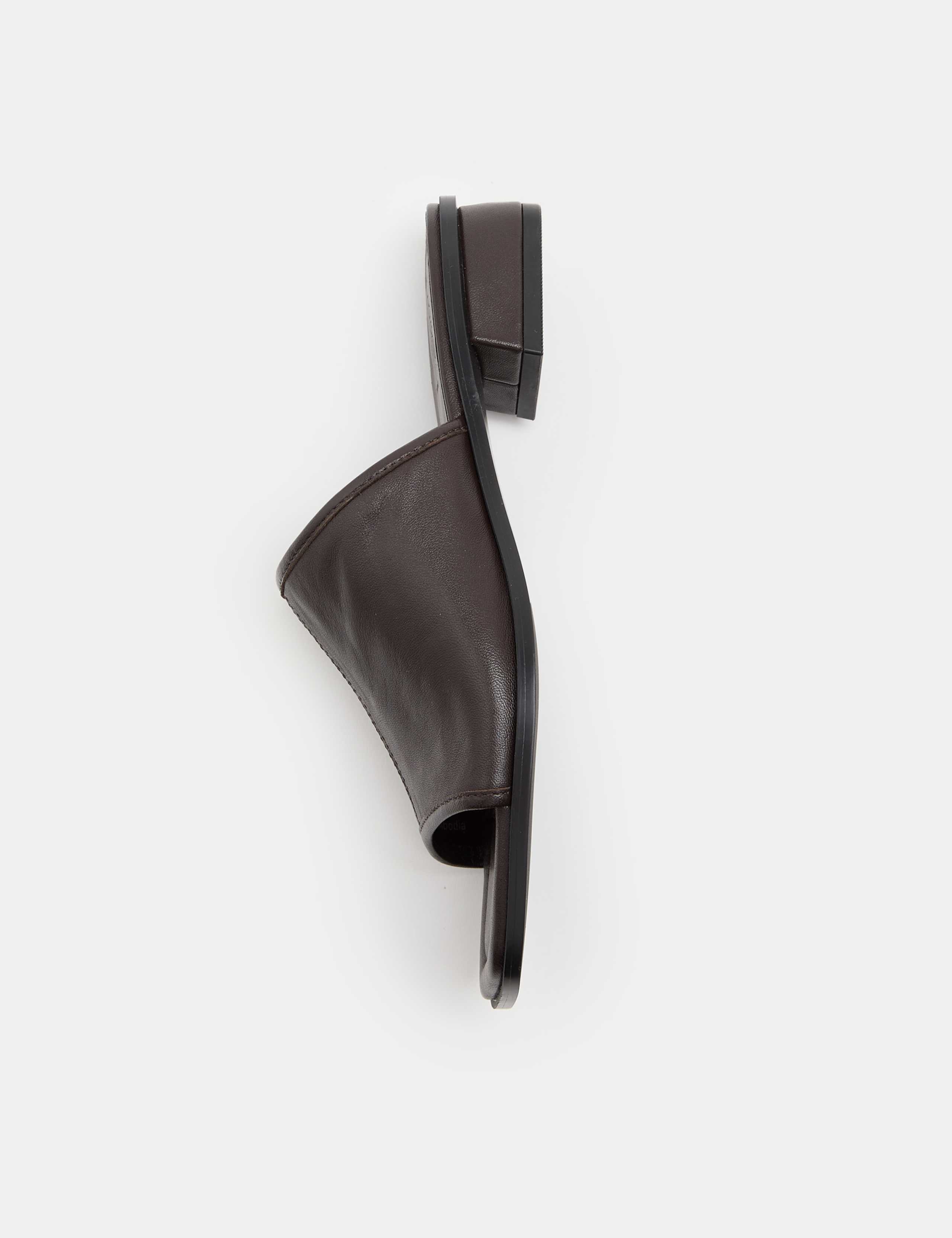 Leather Block Heel Peep Toe Mules 2 of 3