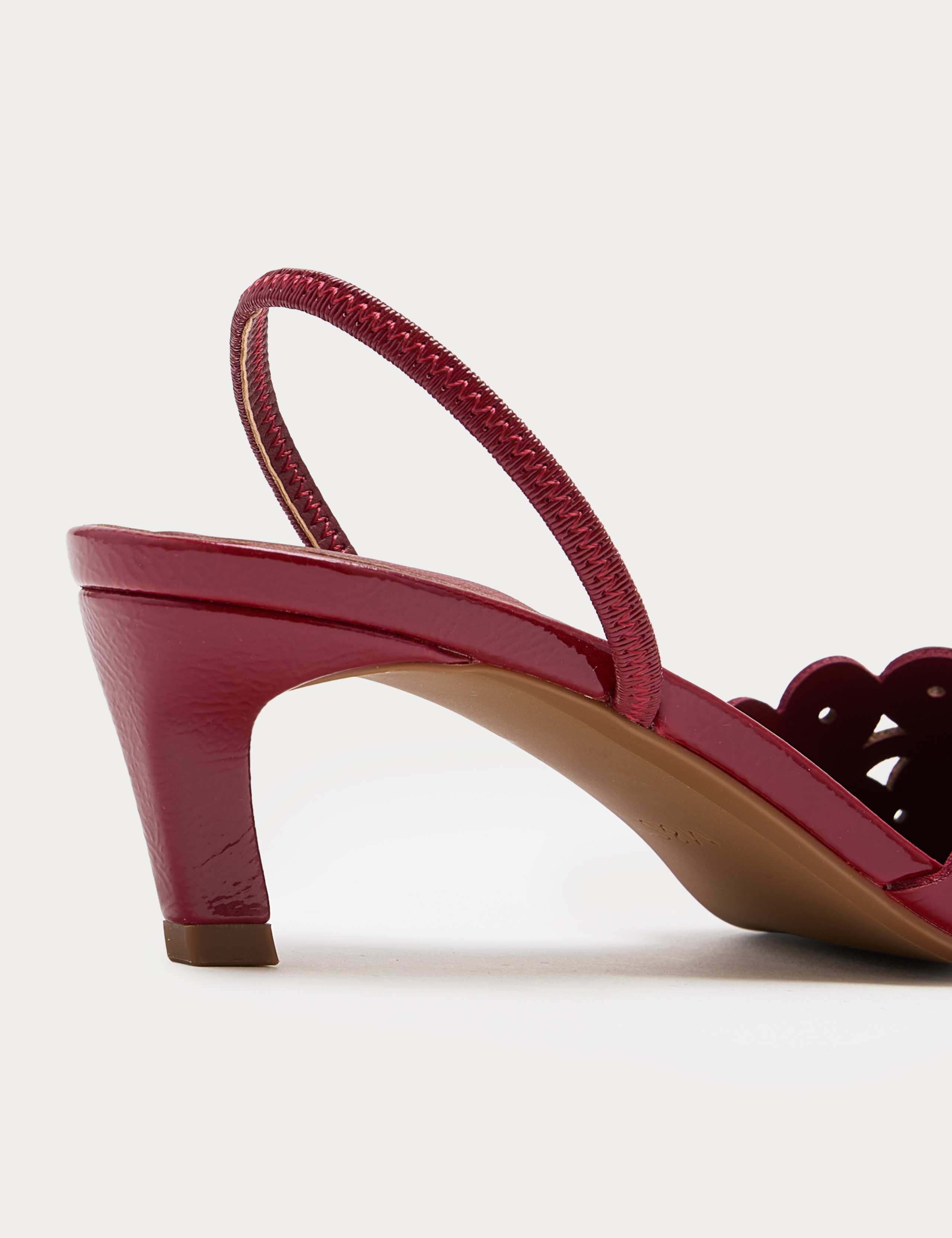 Patent Bow Cut Out Kitten Heel Pointed Slingback Shoes 3 of 3