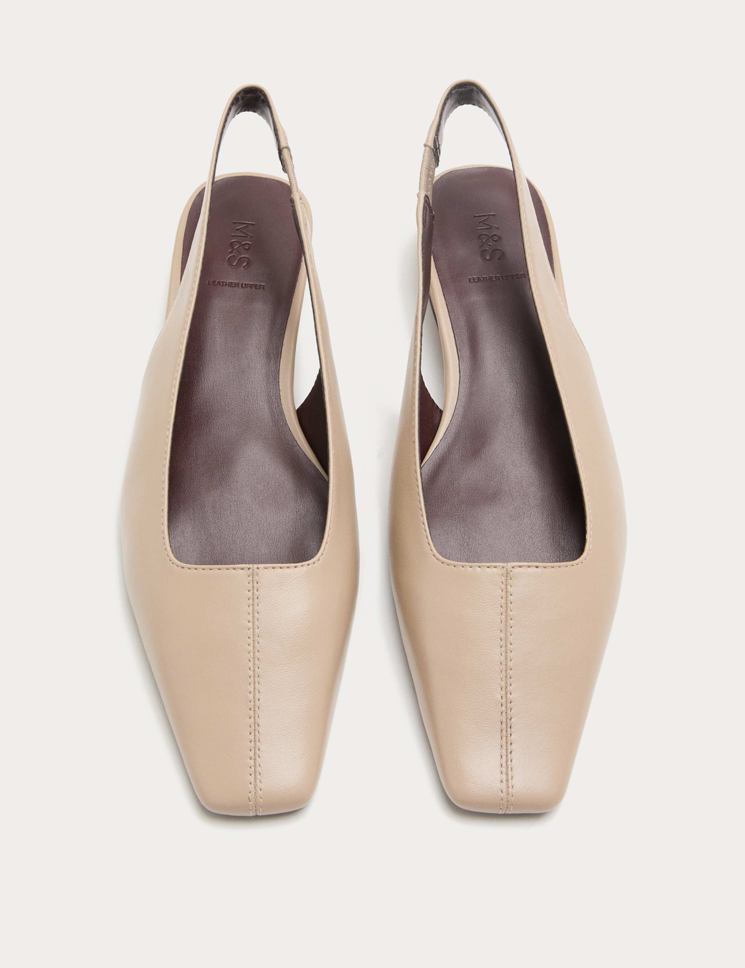 Leather Block Heel Chisel Toe Slingback Shoes 1 of 3