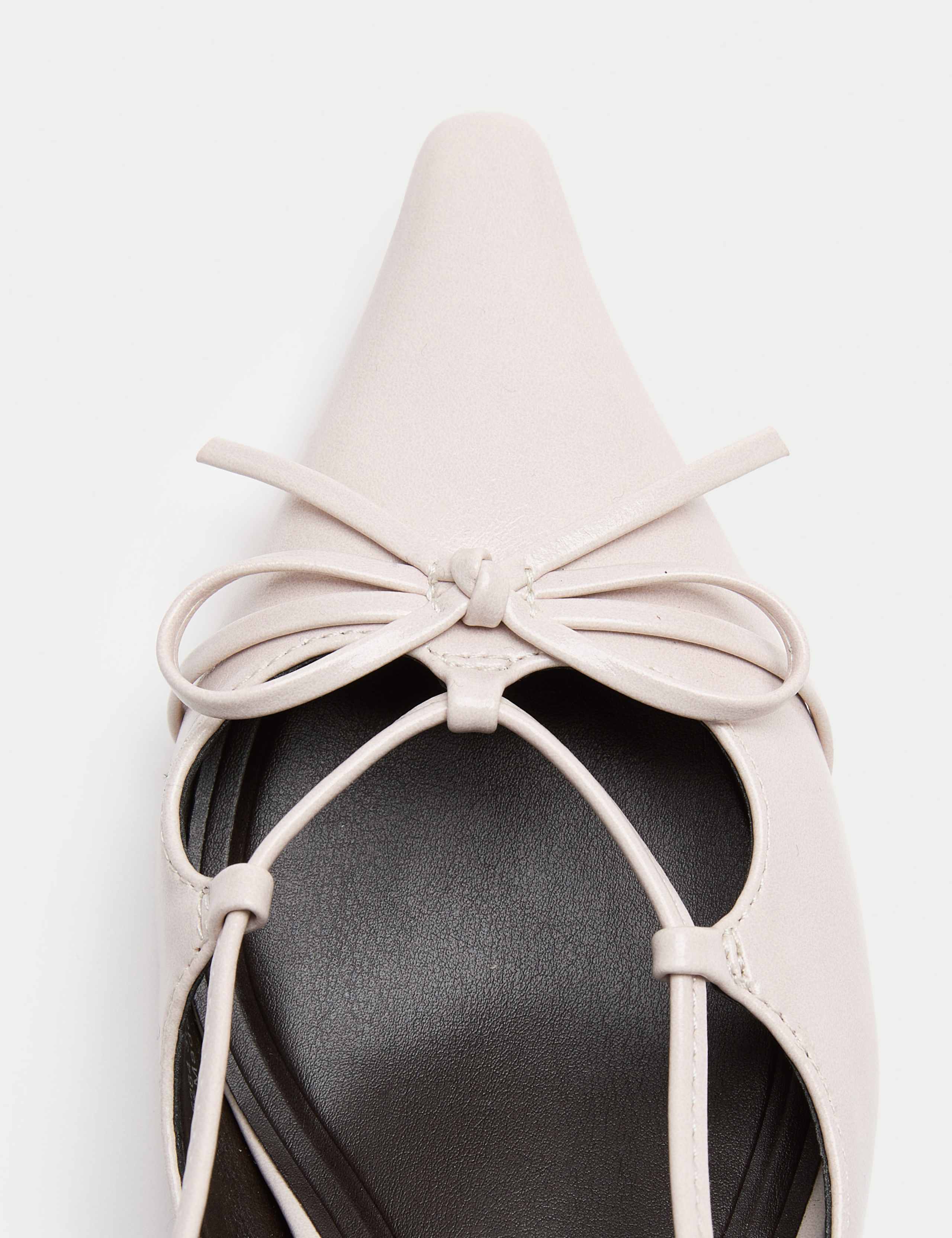 Bow Kitten Heel Pointed Slingback Shoes 3 of 3