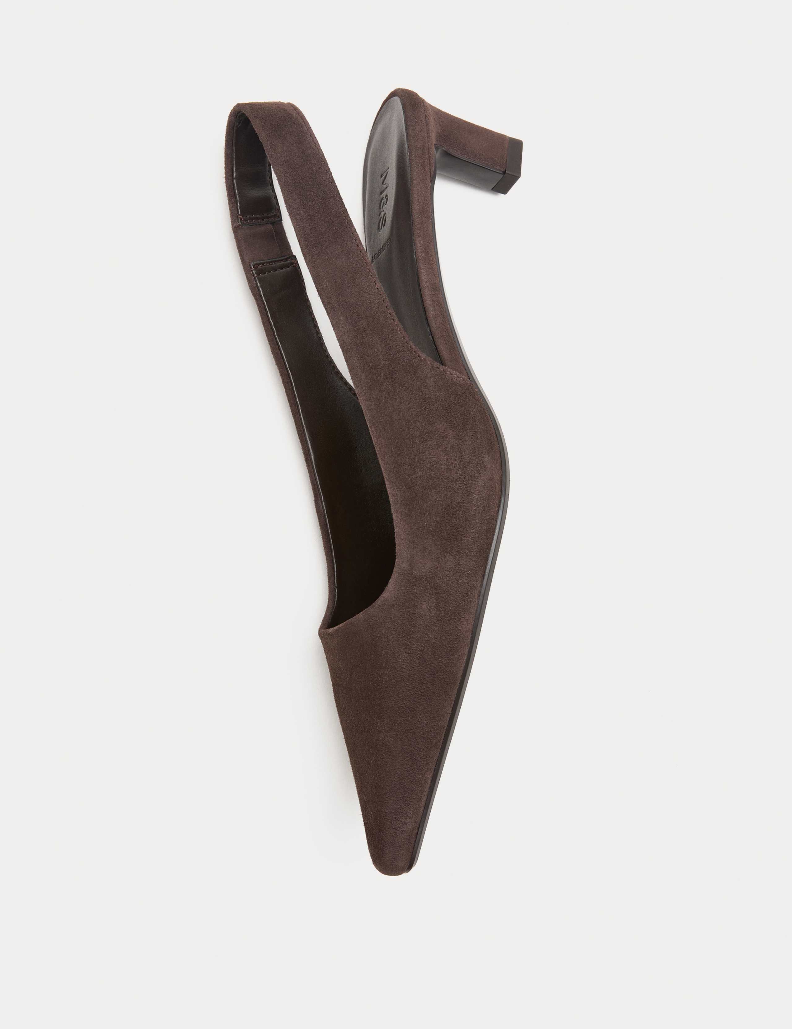 Suede Kitten Heel Pointed Slingback Shoes 3 of 3