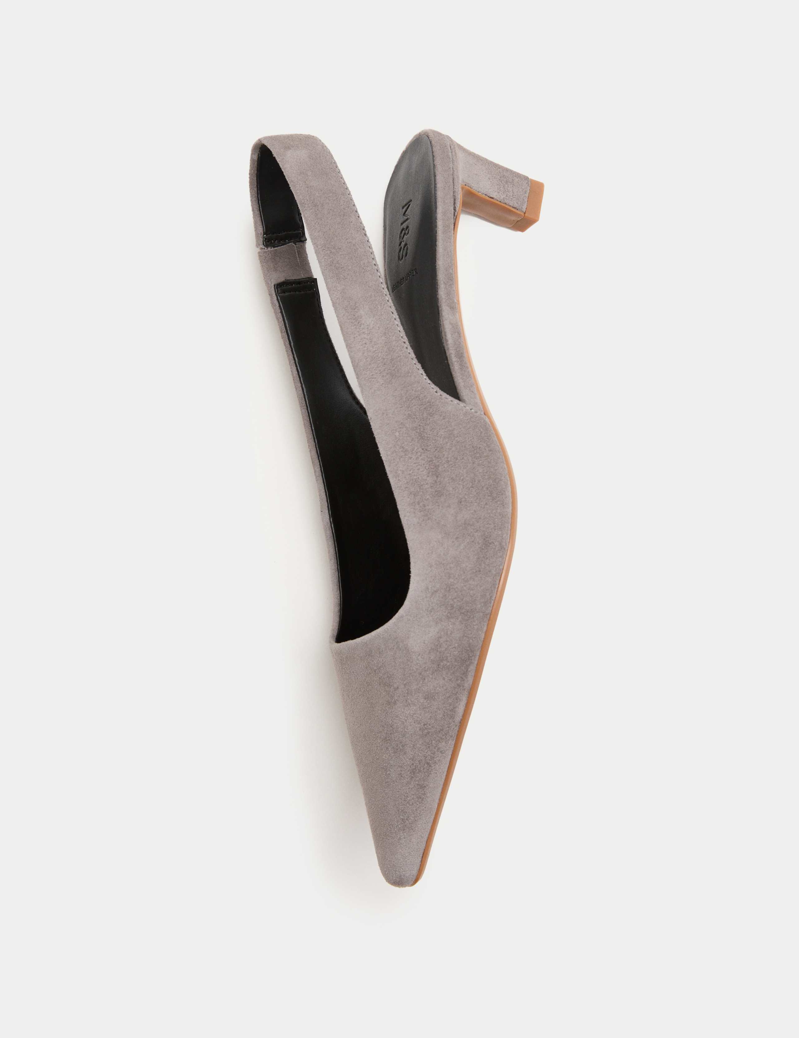 Suede Kitten Heel Pointed Slingback Shoes 3 of 3