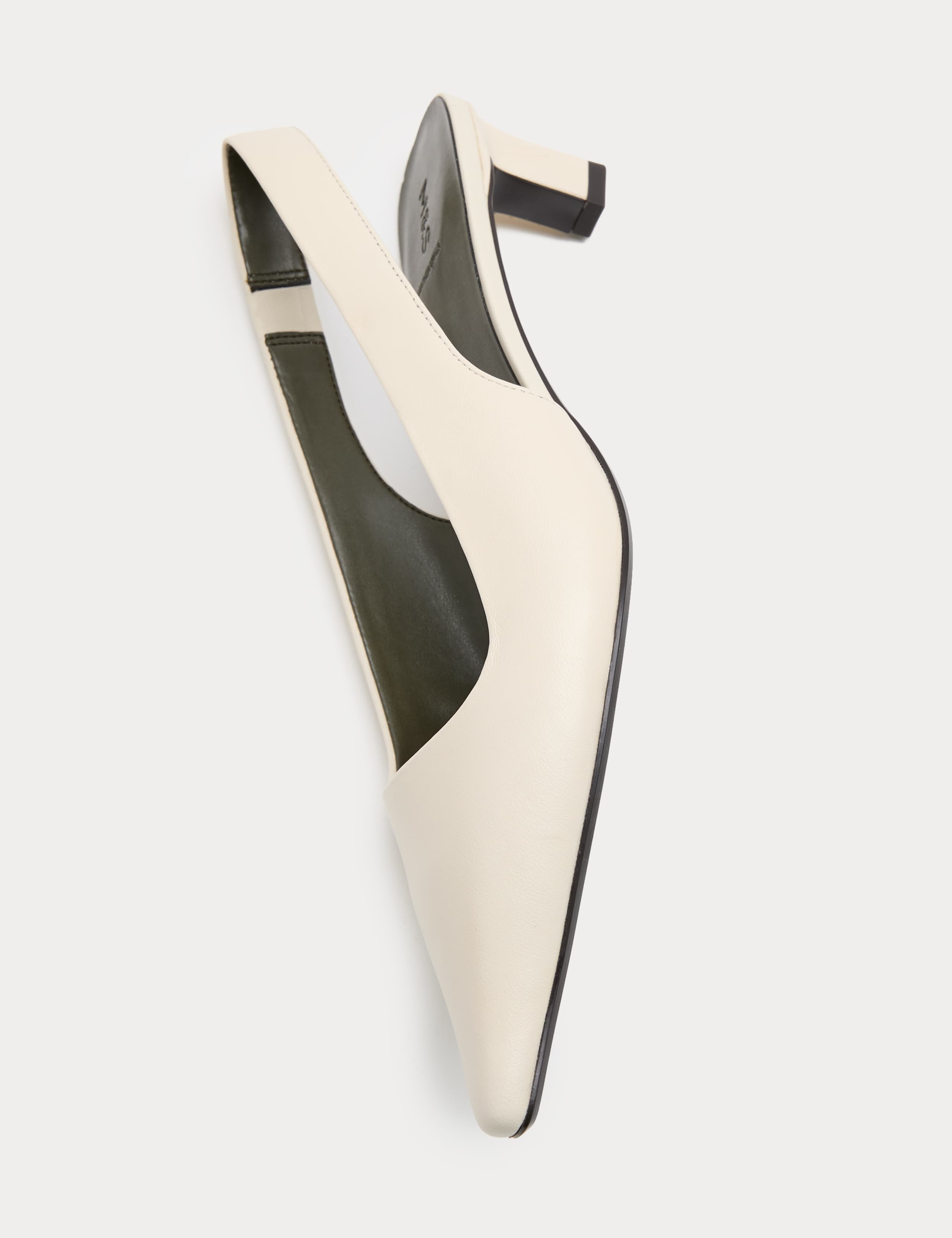 Leather Kitten Heel Slingback Shoes 3 of 3