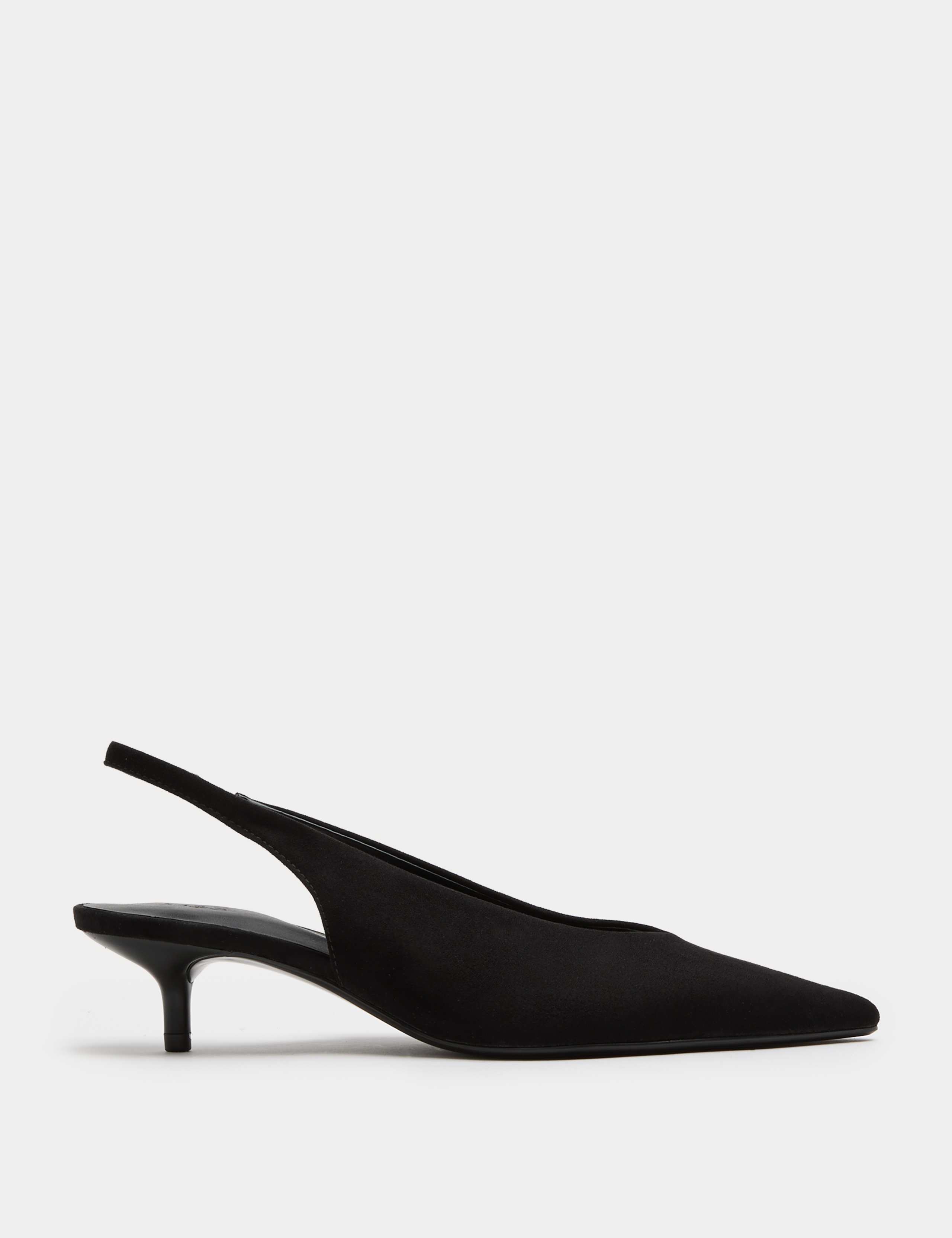 Suede Kitten Heel Pointed Slingback Shoes 2 of 3