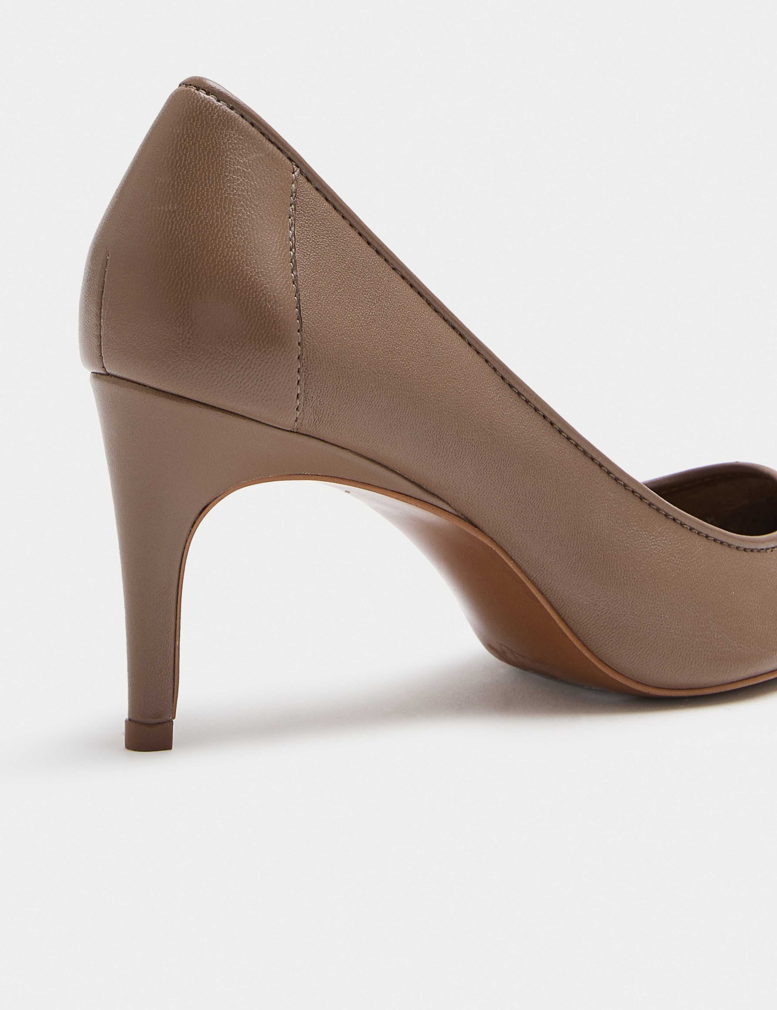 Leather Stiletto Heel Pointed Court Shoes 3 of 3