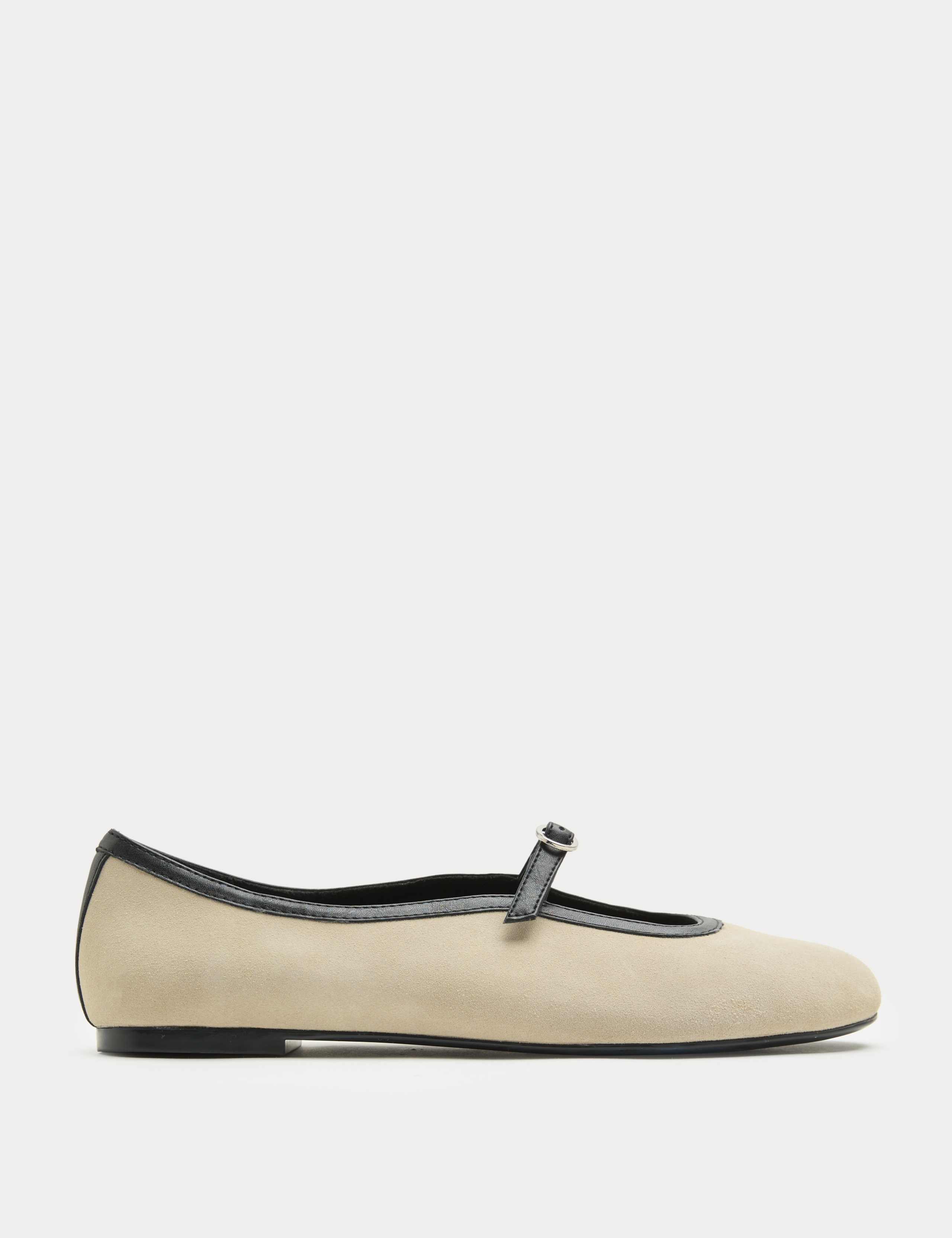 Suede Flat Mary Jane Ballet Pump Shoes 2 of 3