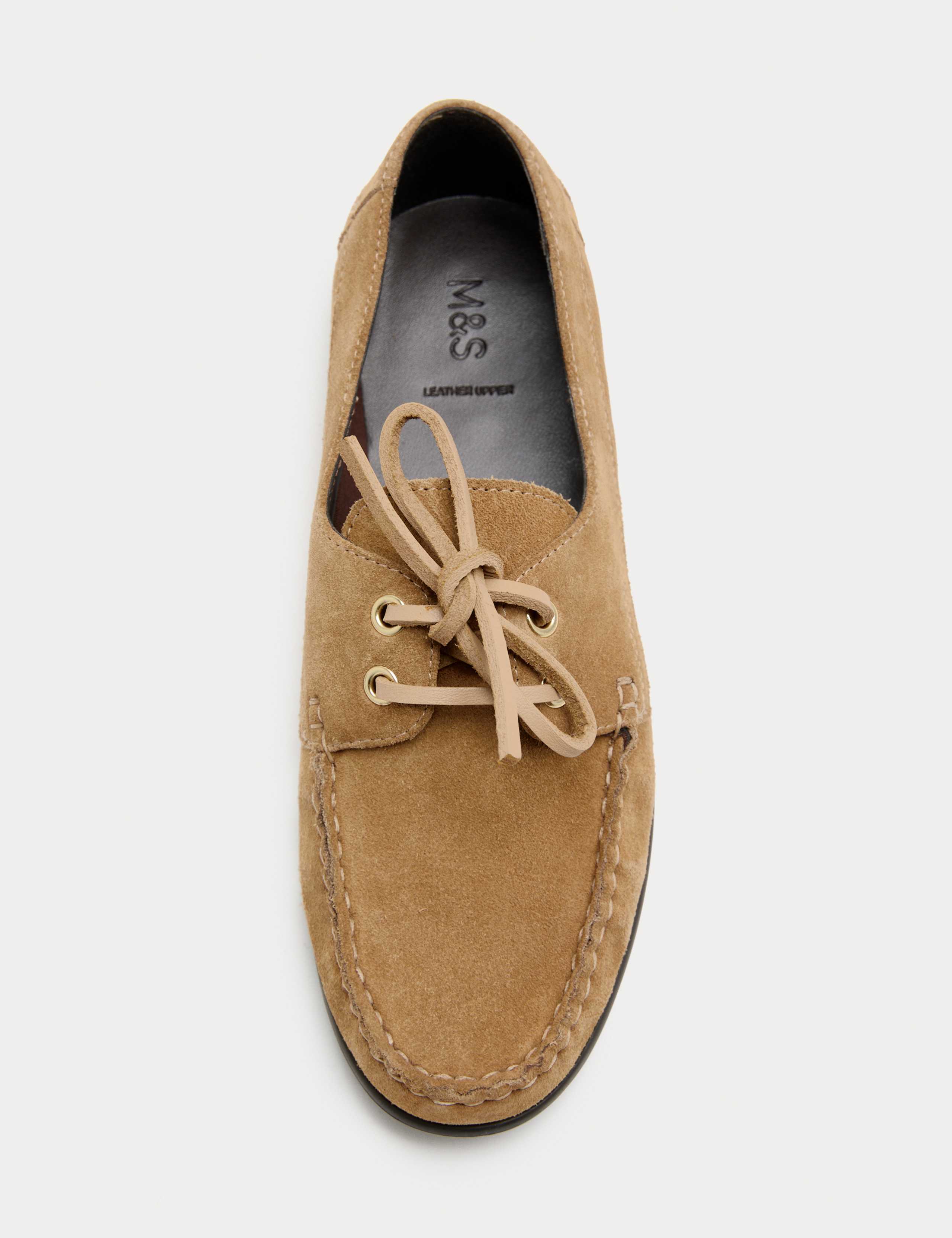Suede Lace Up Flat Boat Shoes 3 of 3
