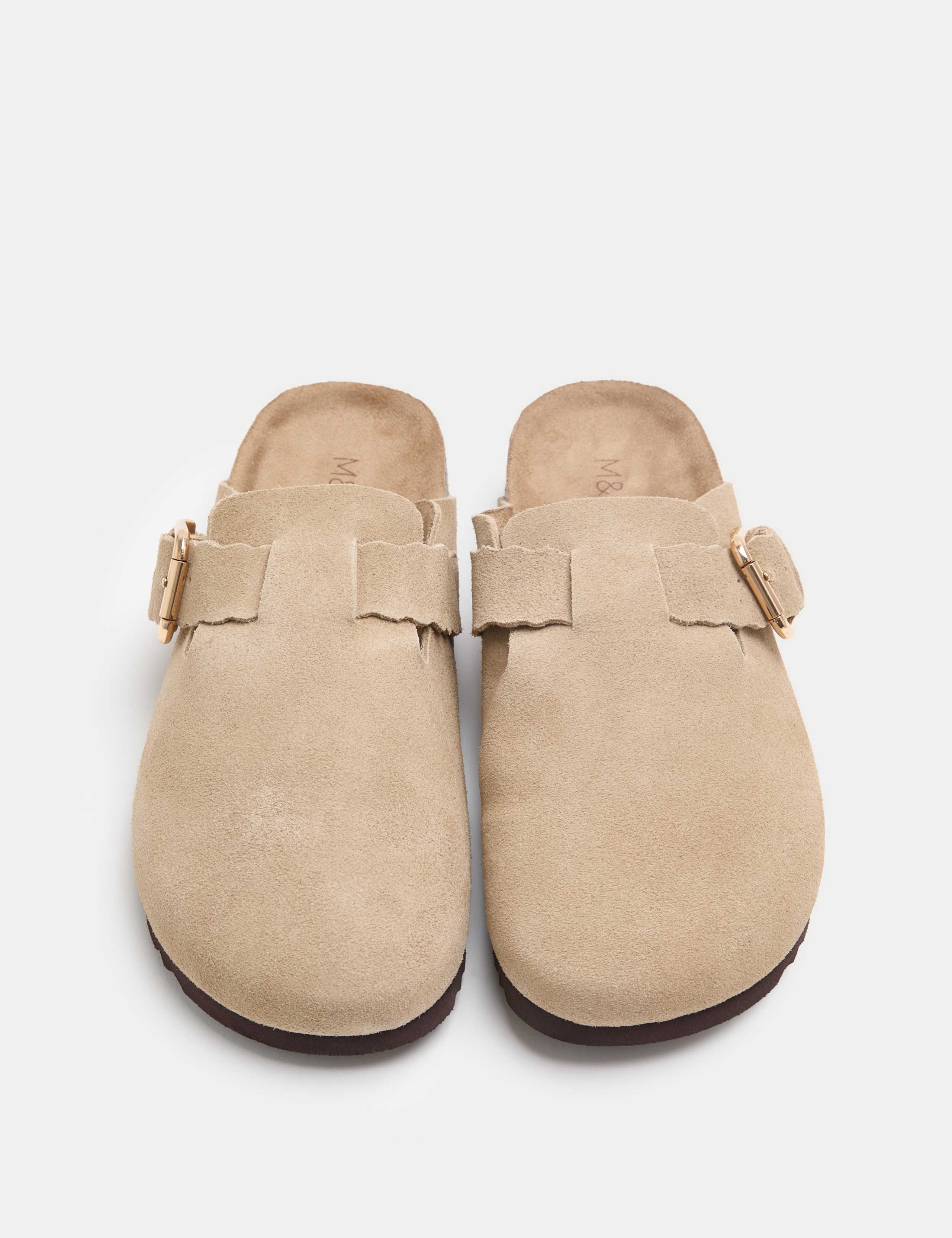 Suede Scallop Edge Strap Clogs 1 of 3