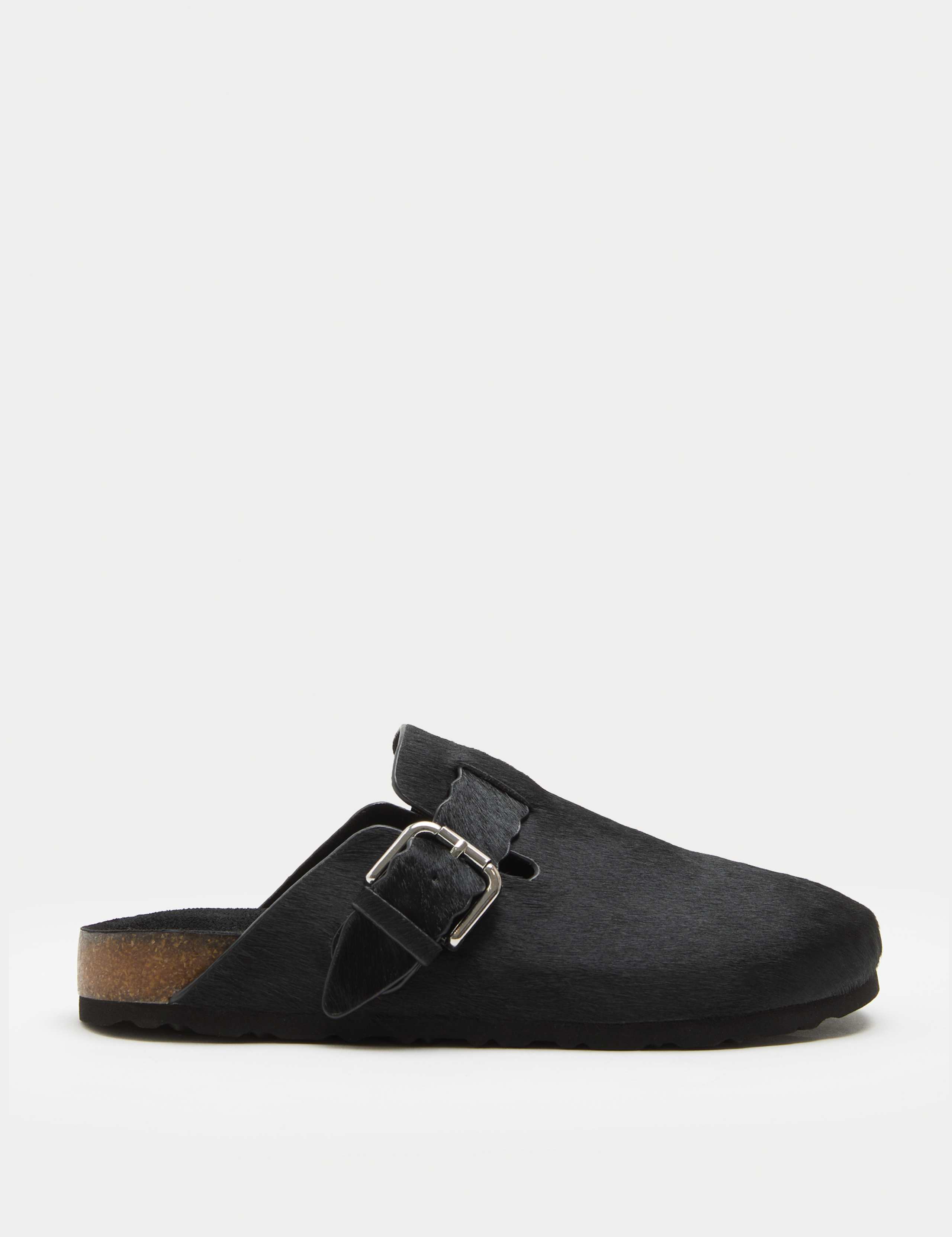 Leather Hair On Scallop Edge Strap Clogs 2 of 3