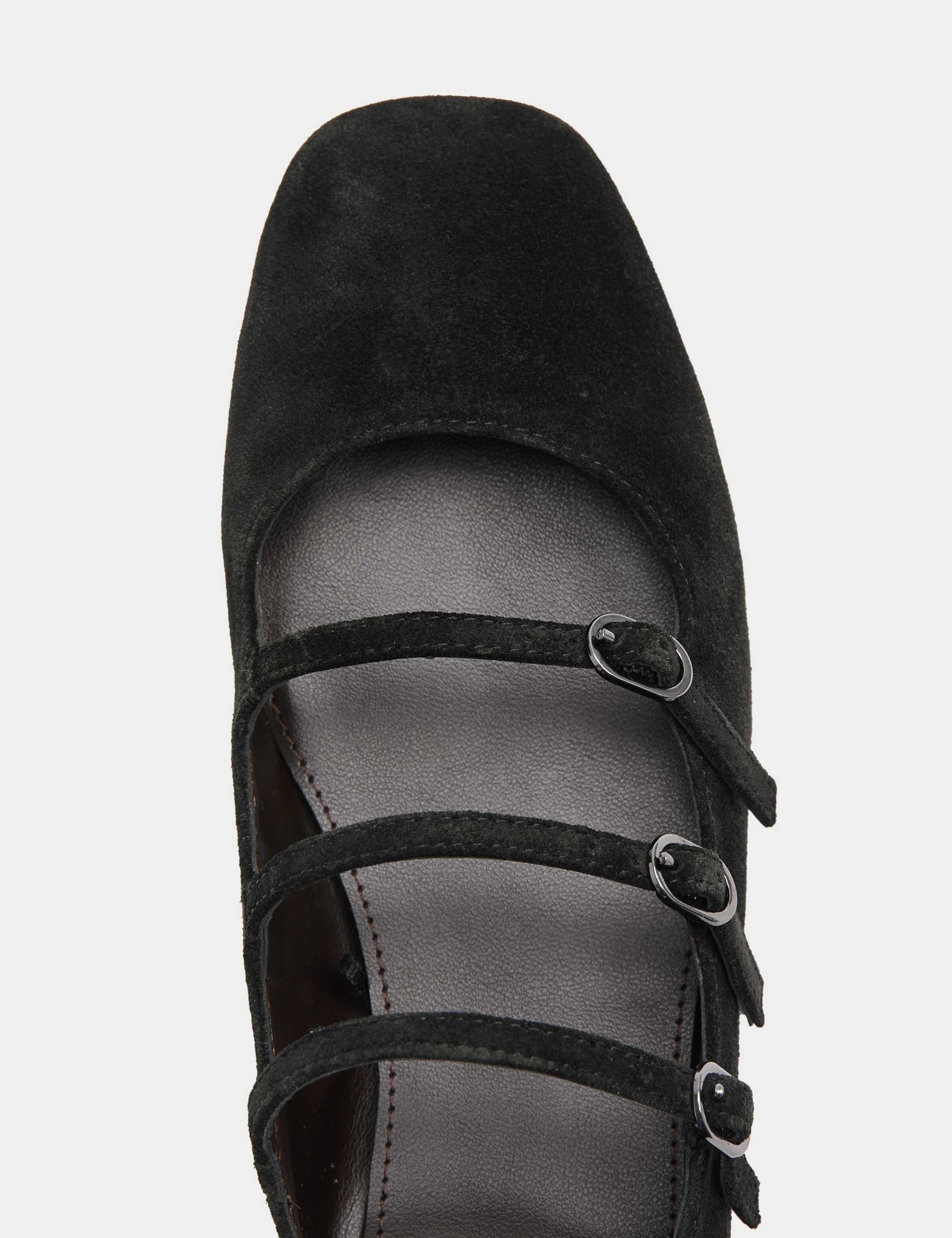 Suede Ankle Strap Mary Jane Pumps 3 of 3