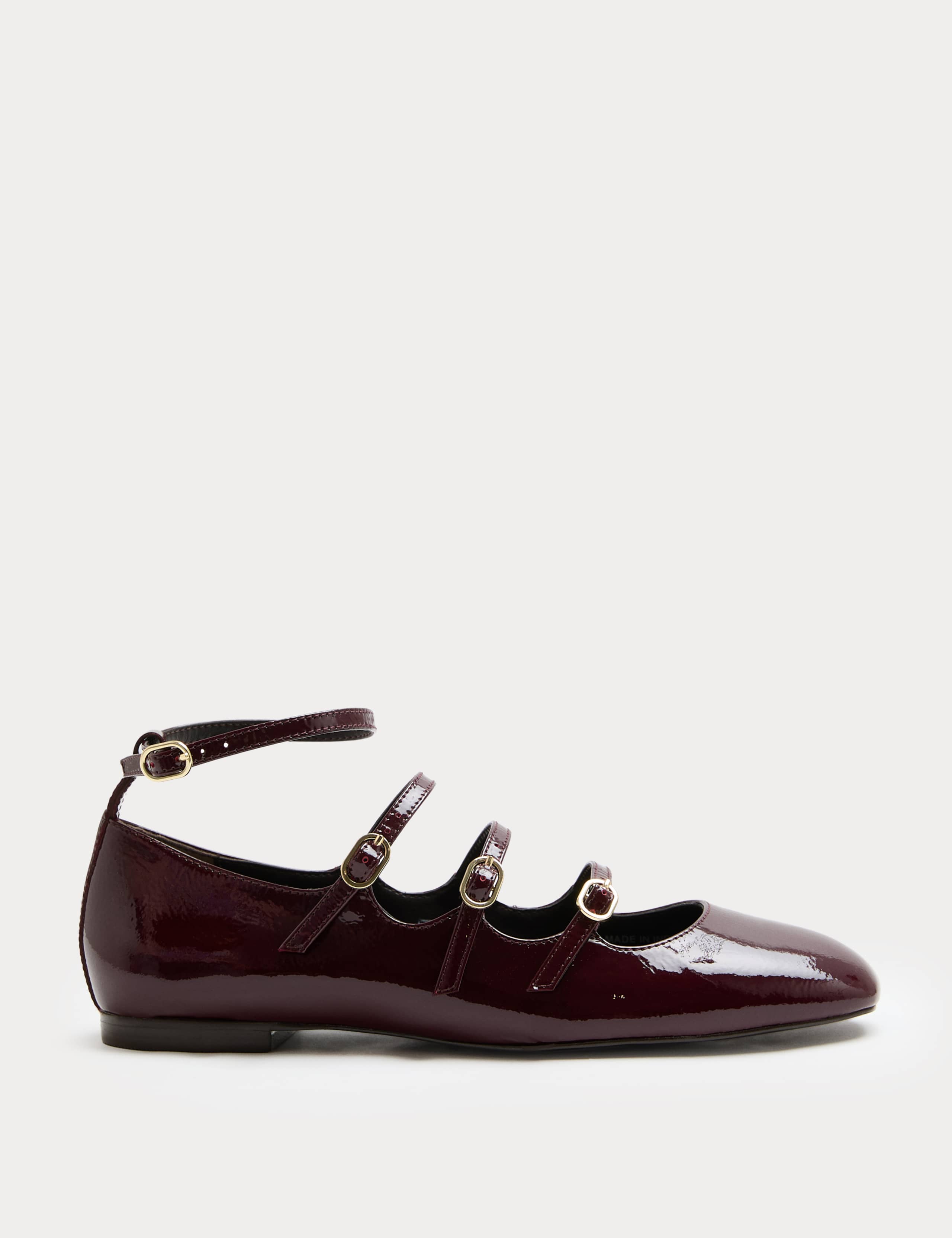 Leather Patent Ankle Strap Mary Jane Ballet Pump 2 of 3