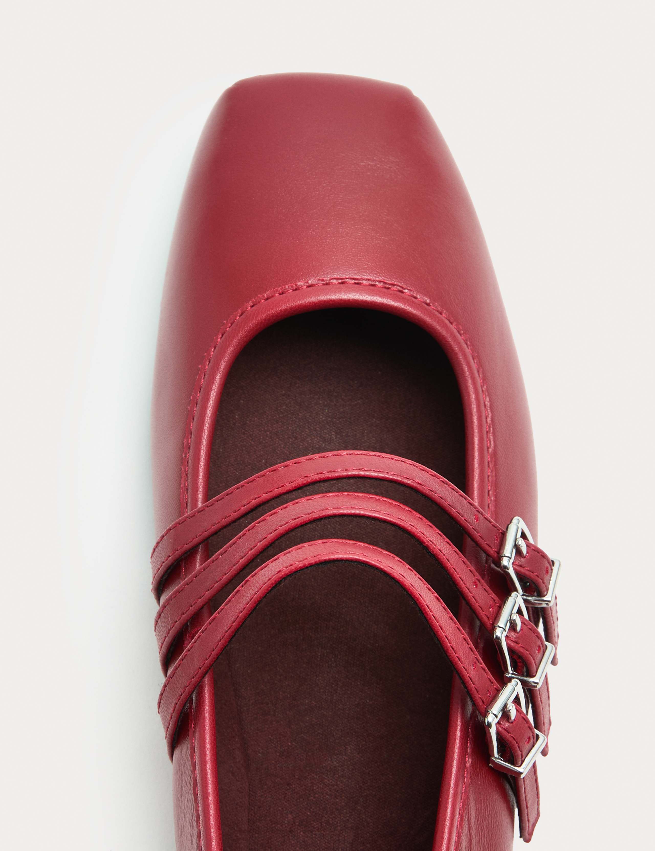 Leather Triple Strap Mary Jane Ballet Pumps 3 of 3