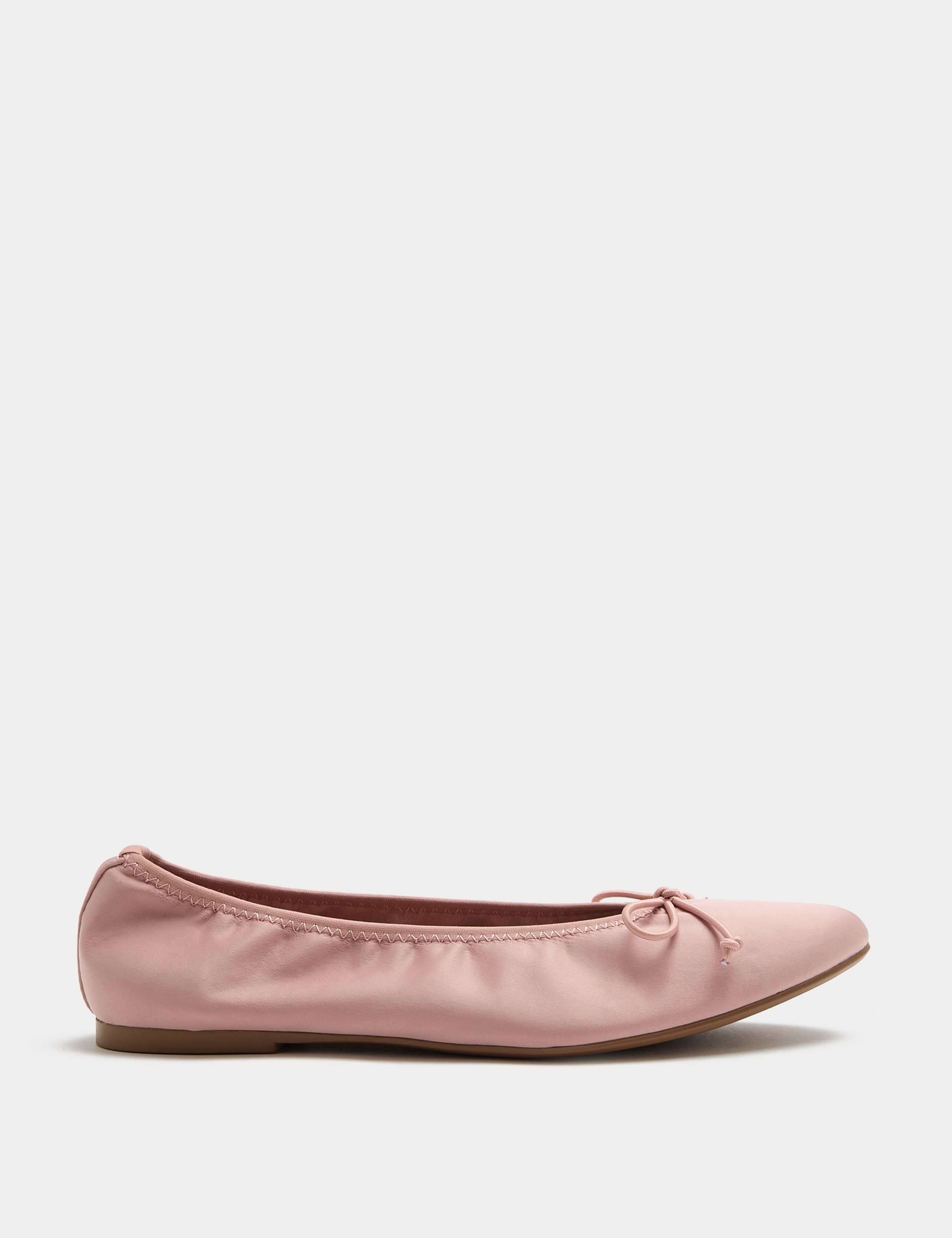 Satin Flat Ballet Pumps 2 of 3