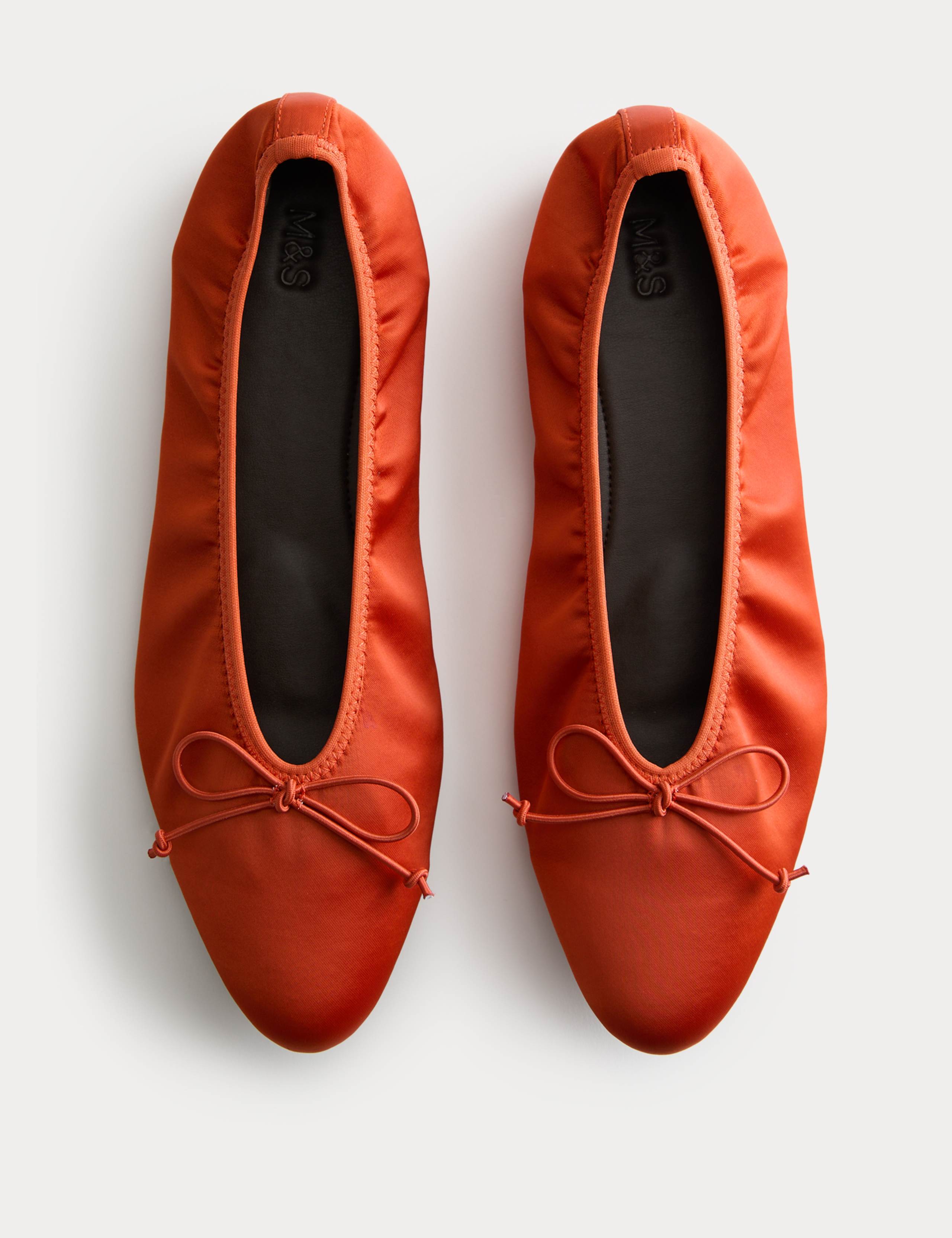Satin Flat Ballet Pumps 1 of 3