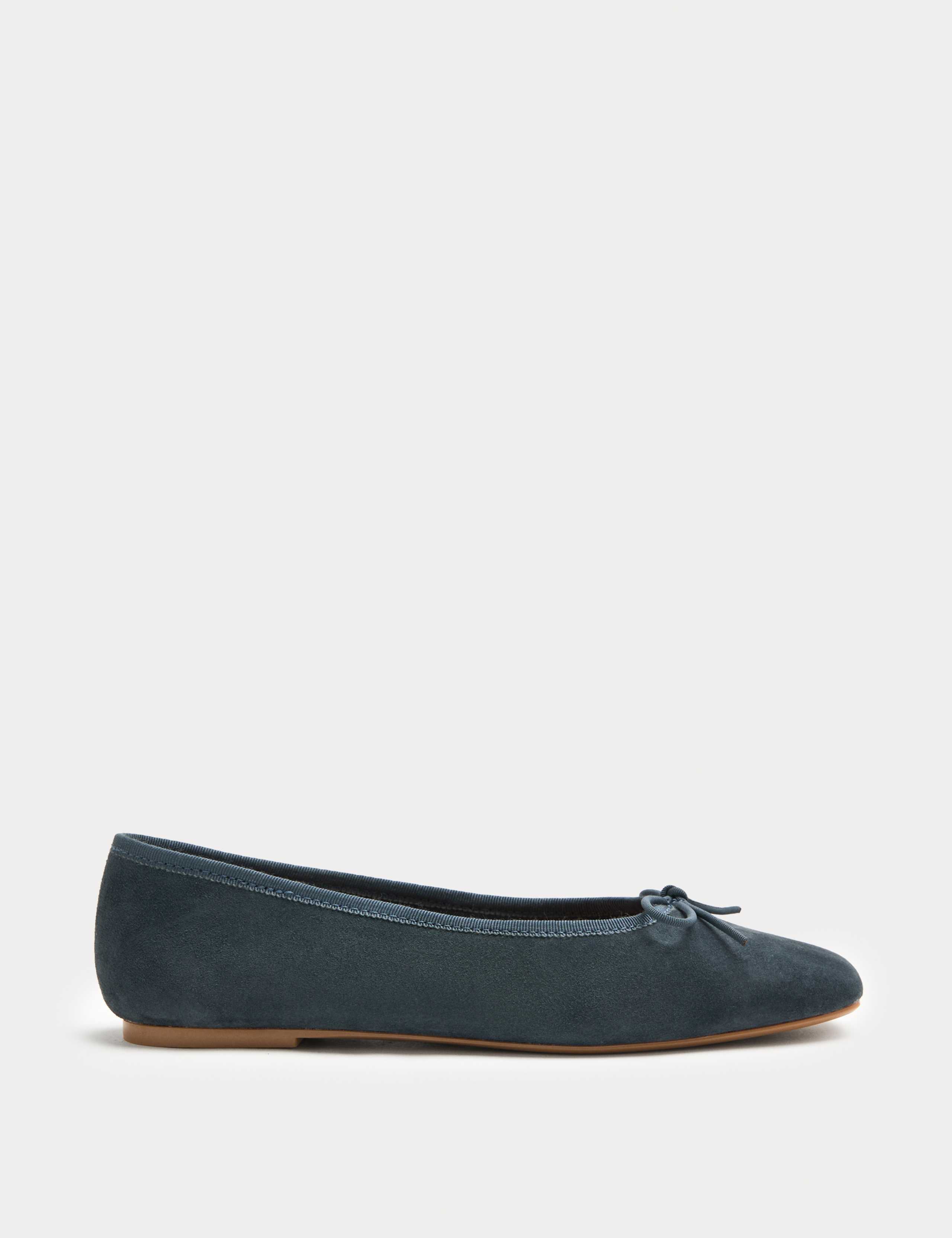 Suede Flat Square Toe Ballet Pumps 2 of 3