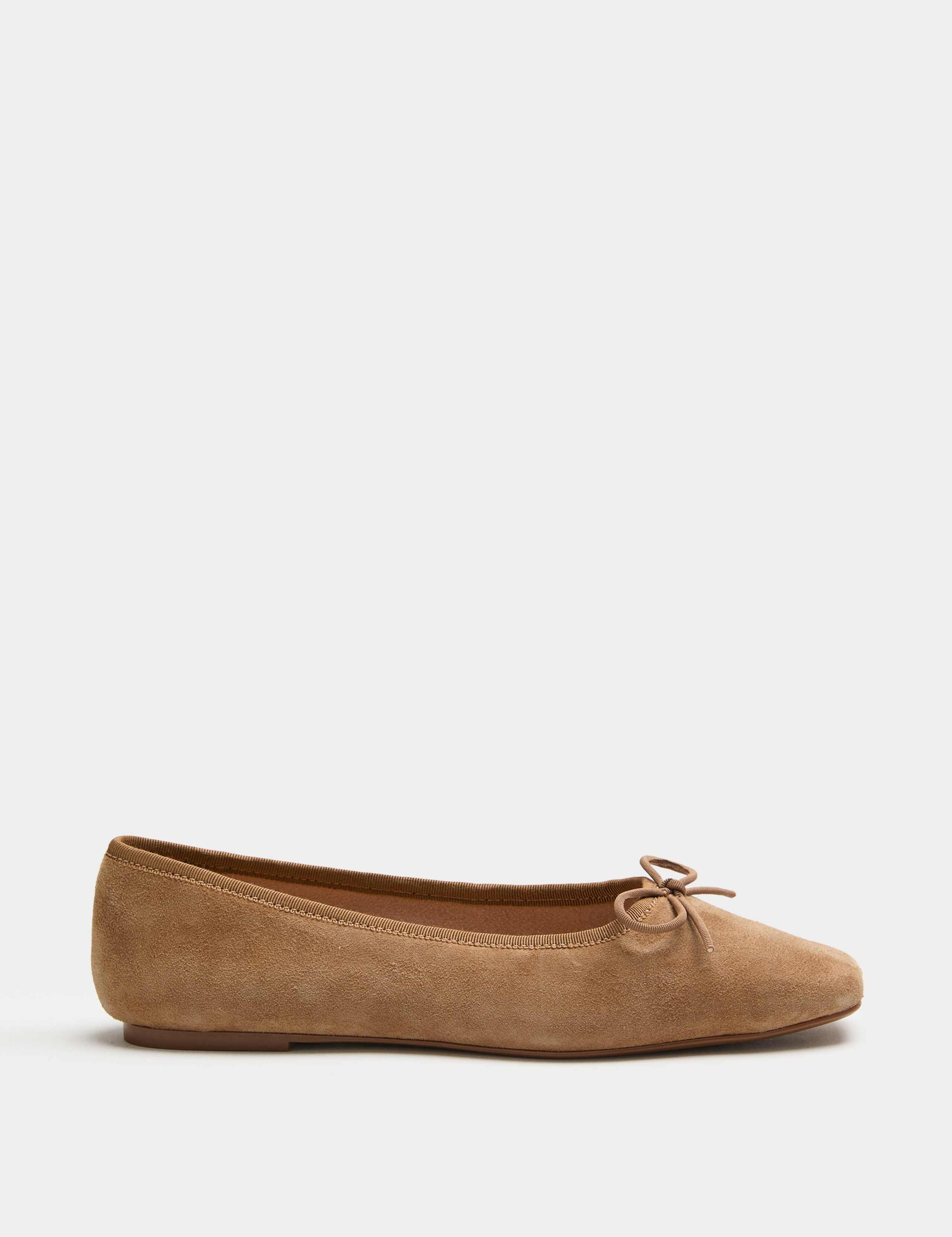 Suede Flat Square Toe Ballet Pumps 2 of 3