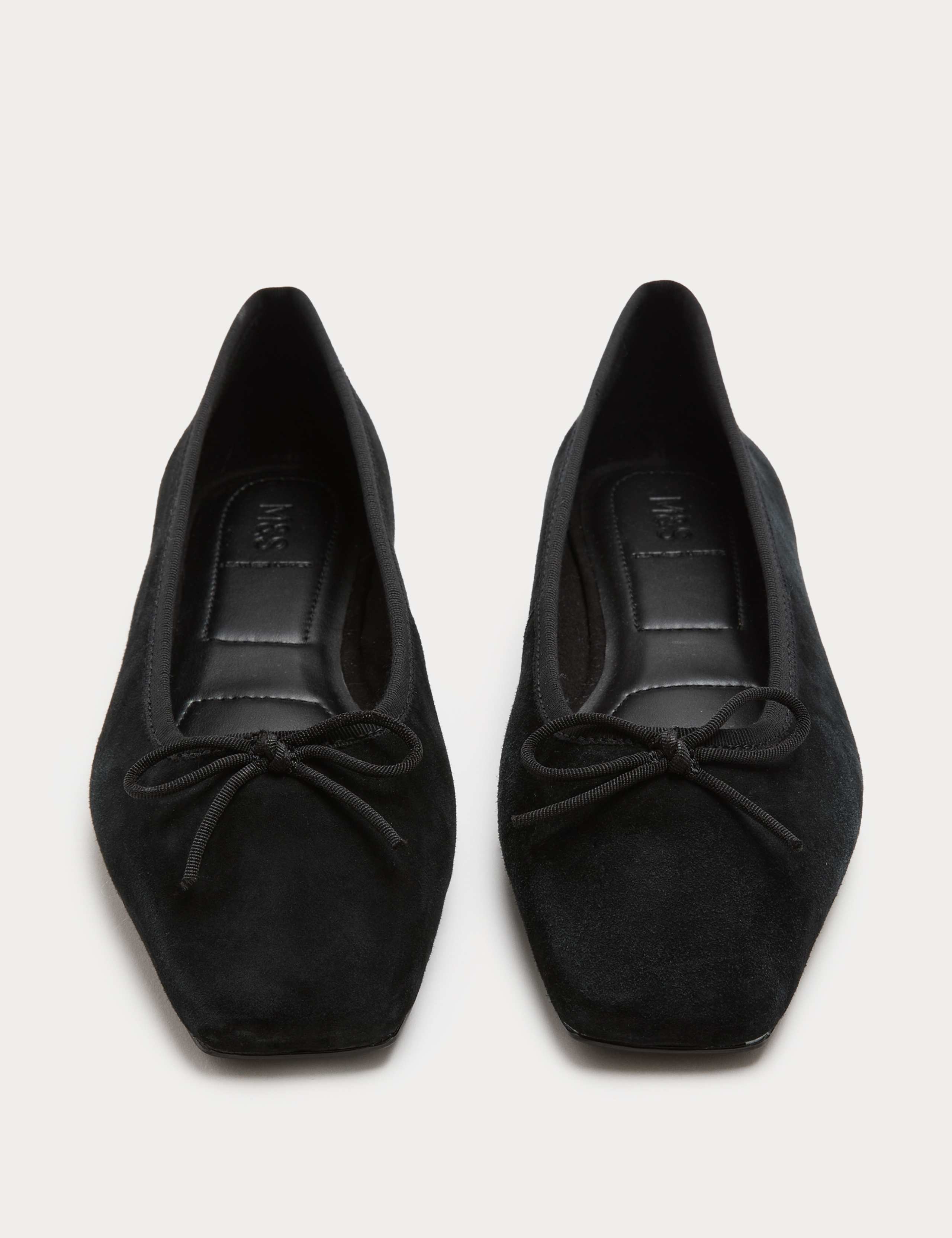Suede Flat Square Toe Ballet Pumps 1 of 4