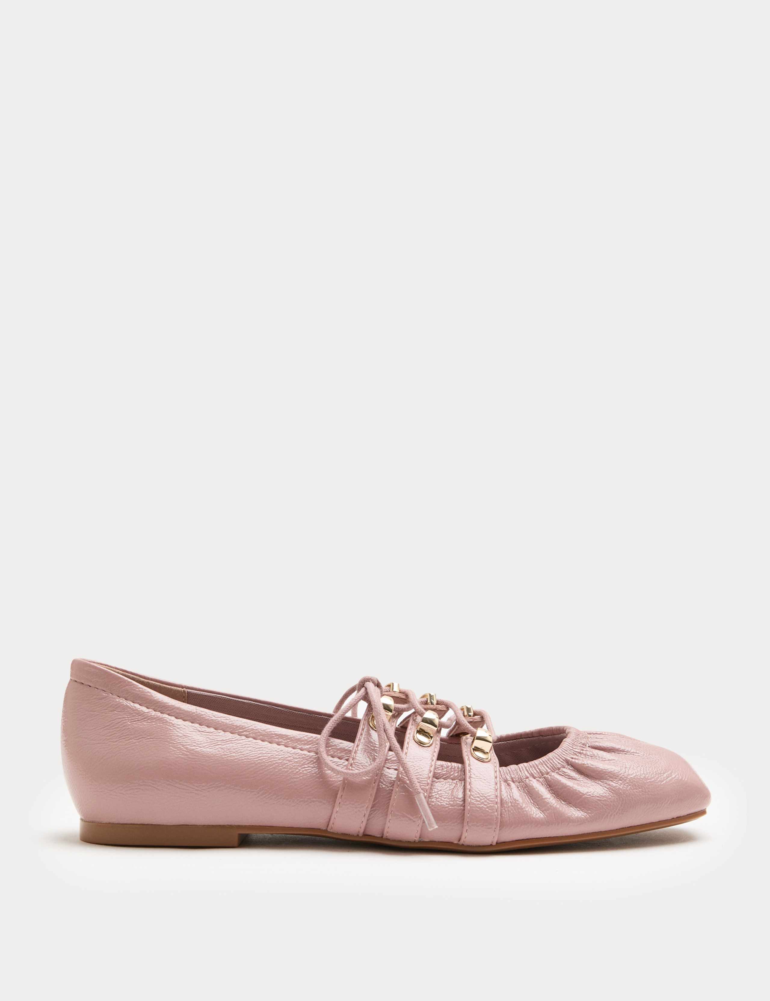 Lace Up Flat Ballet Pumps 2 of 3