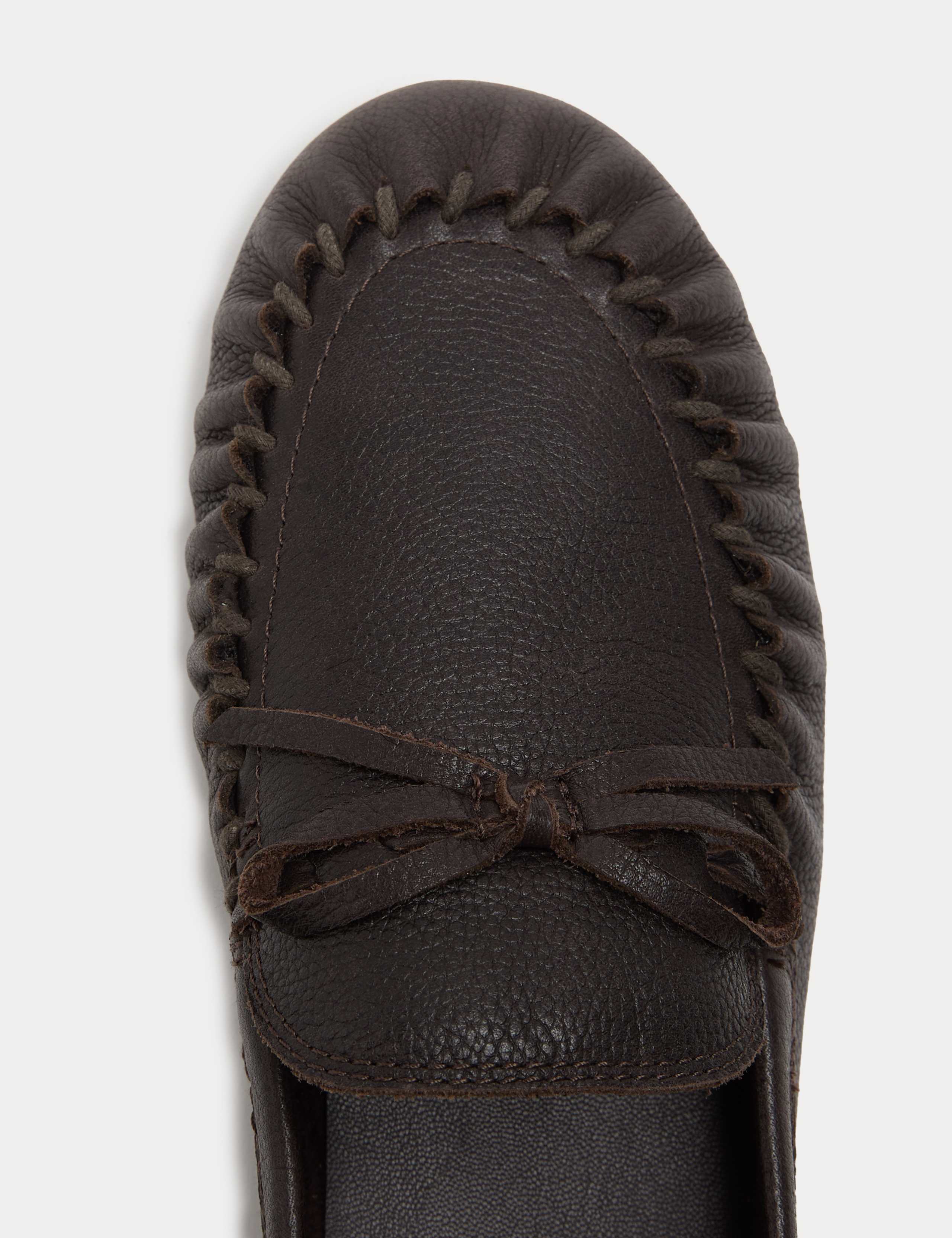 Leather Bow Driver Flat Loafers 3 of 3