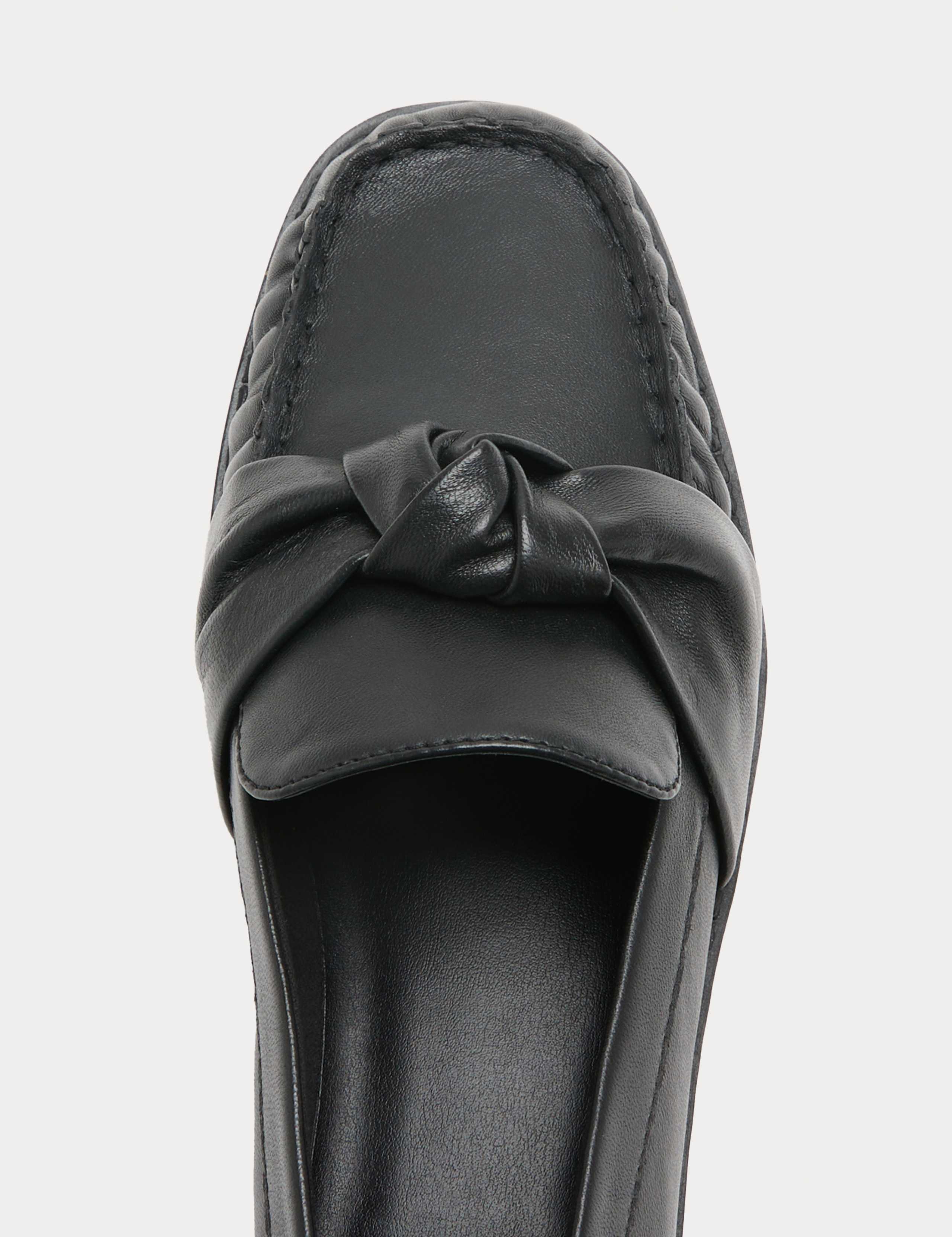 Leather Twist Bow Loafers 3 of 3