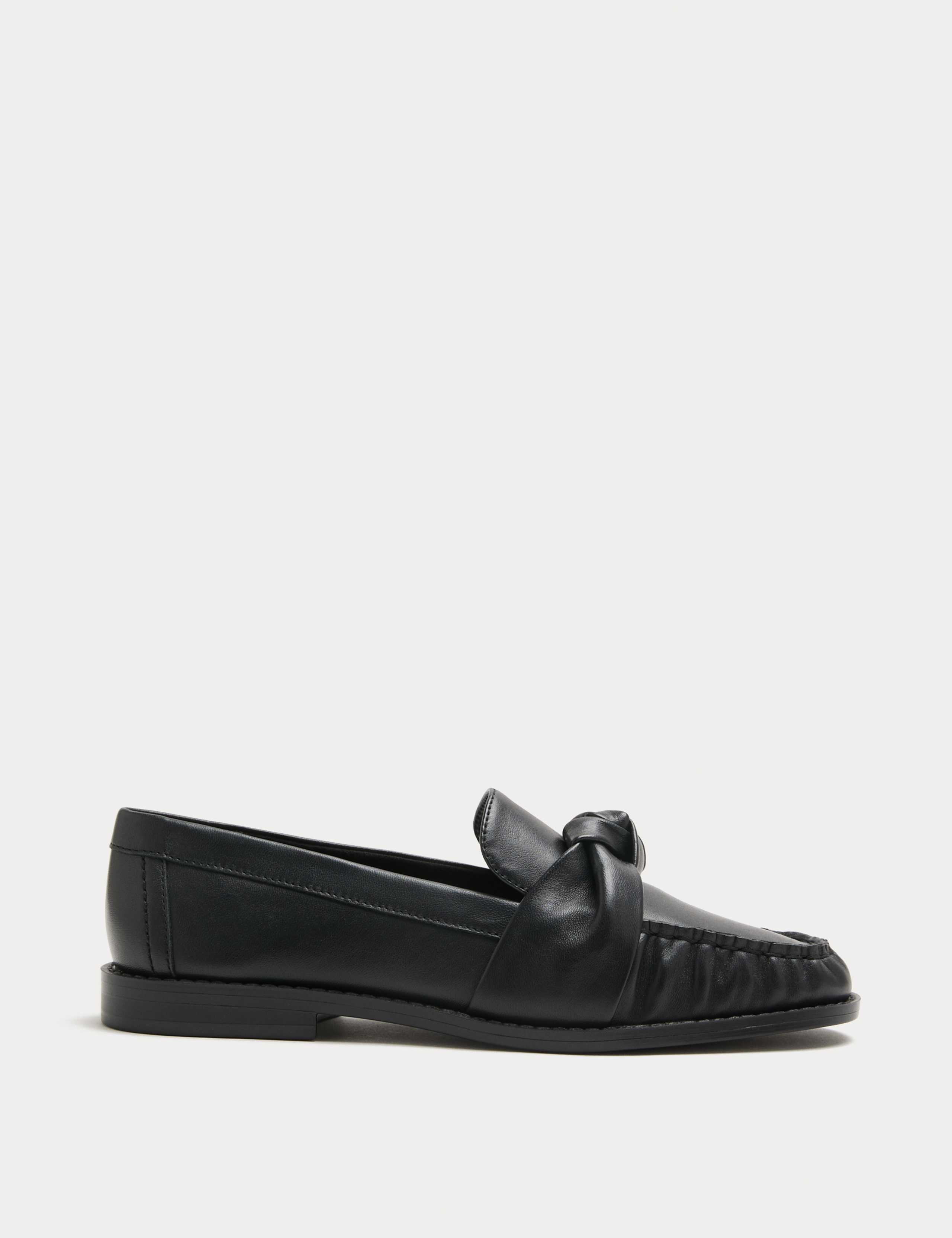 Leather Twist Bow Loafers 2 of 3