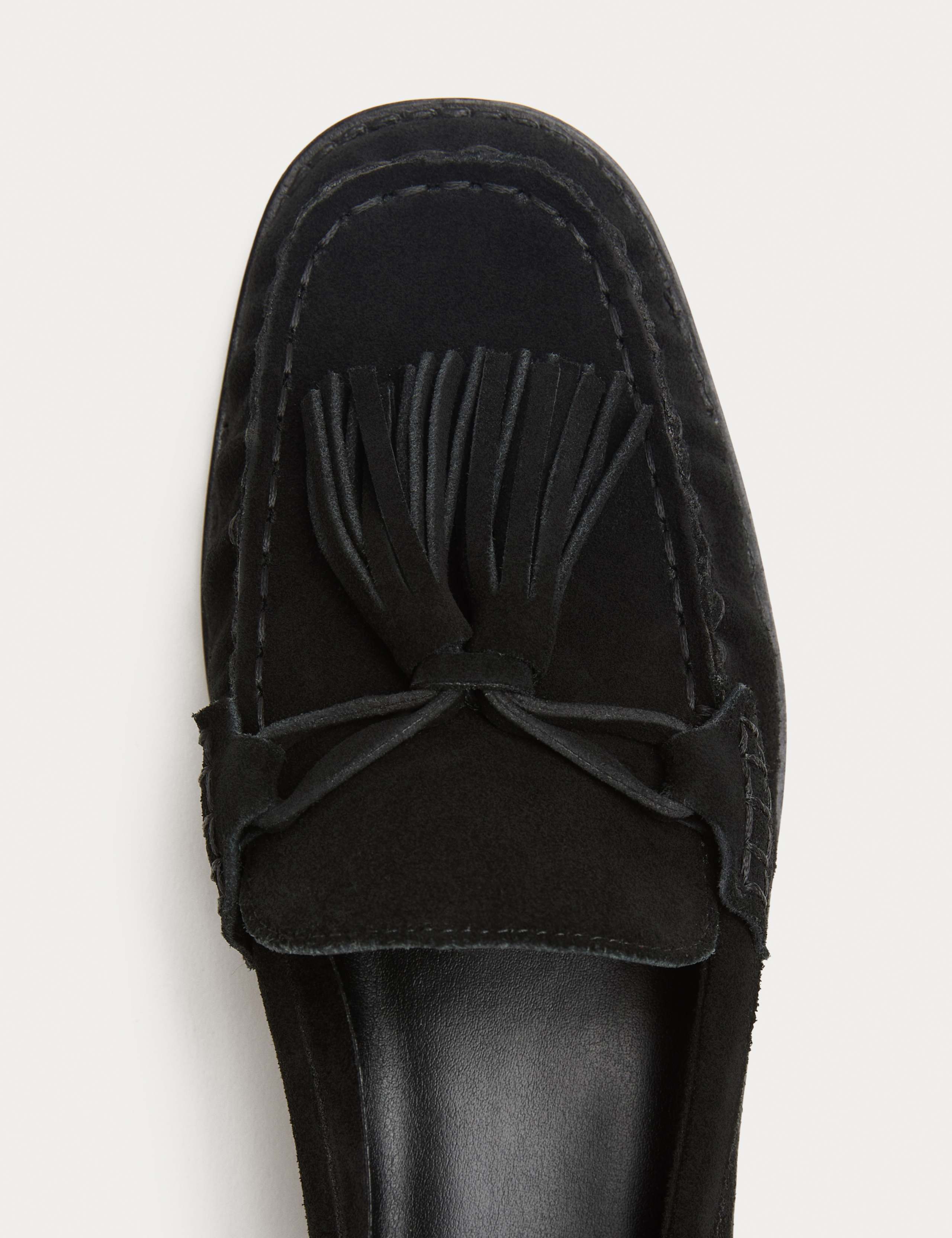 Suede Tassel Block Heel Square Toe Loafers 3 of 3