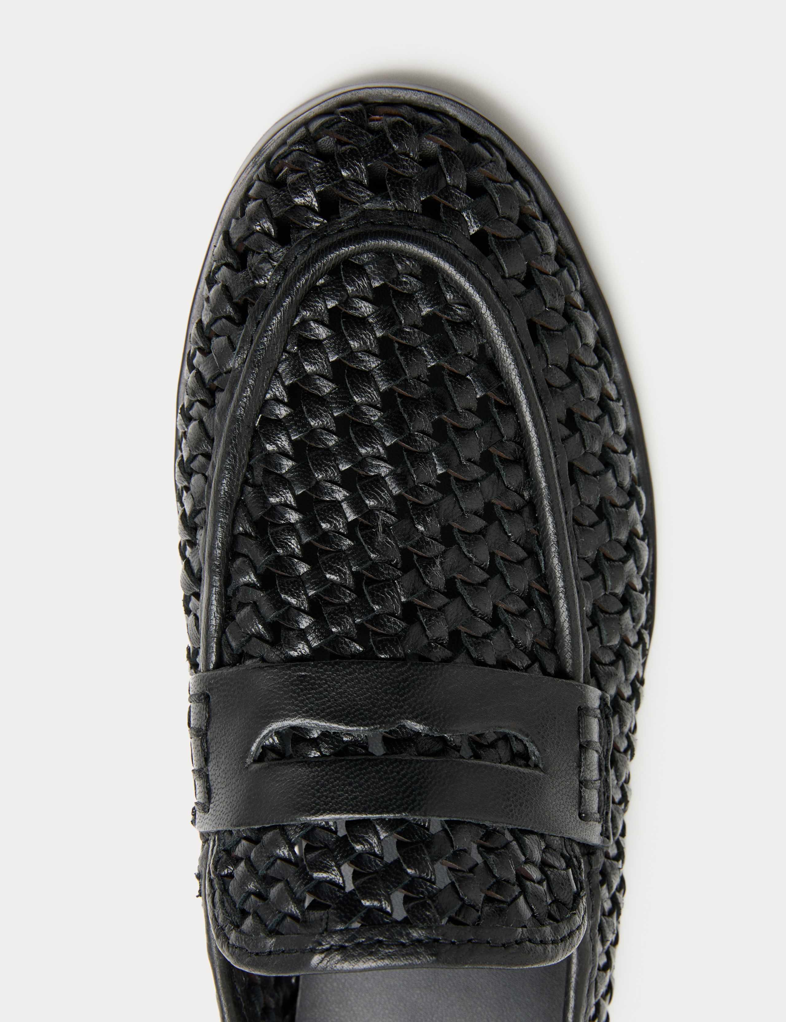 Leather Woven Flat Loafers 3 of 3