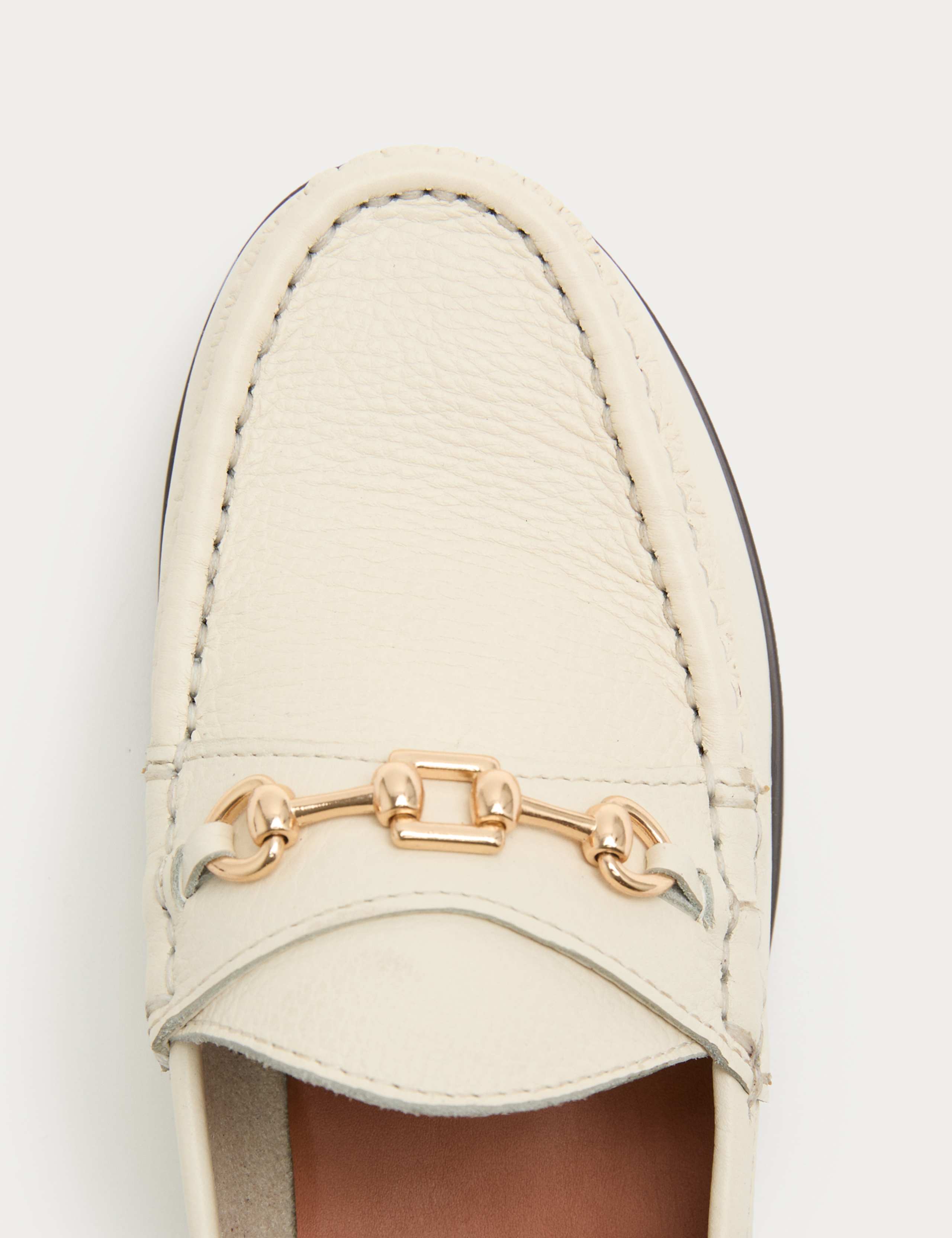 Leather Trim Block Heel Loafers 3 of 3