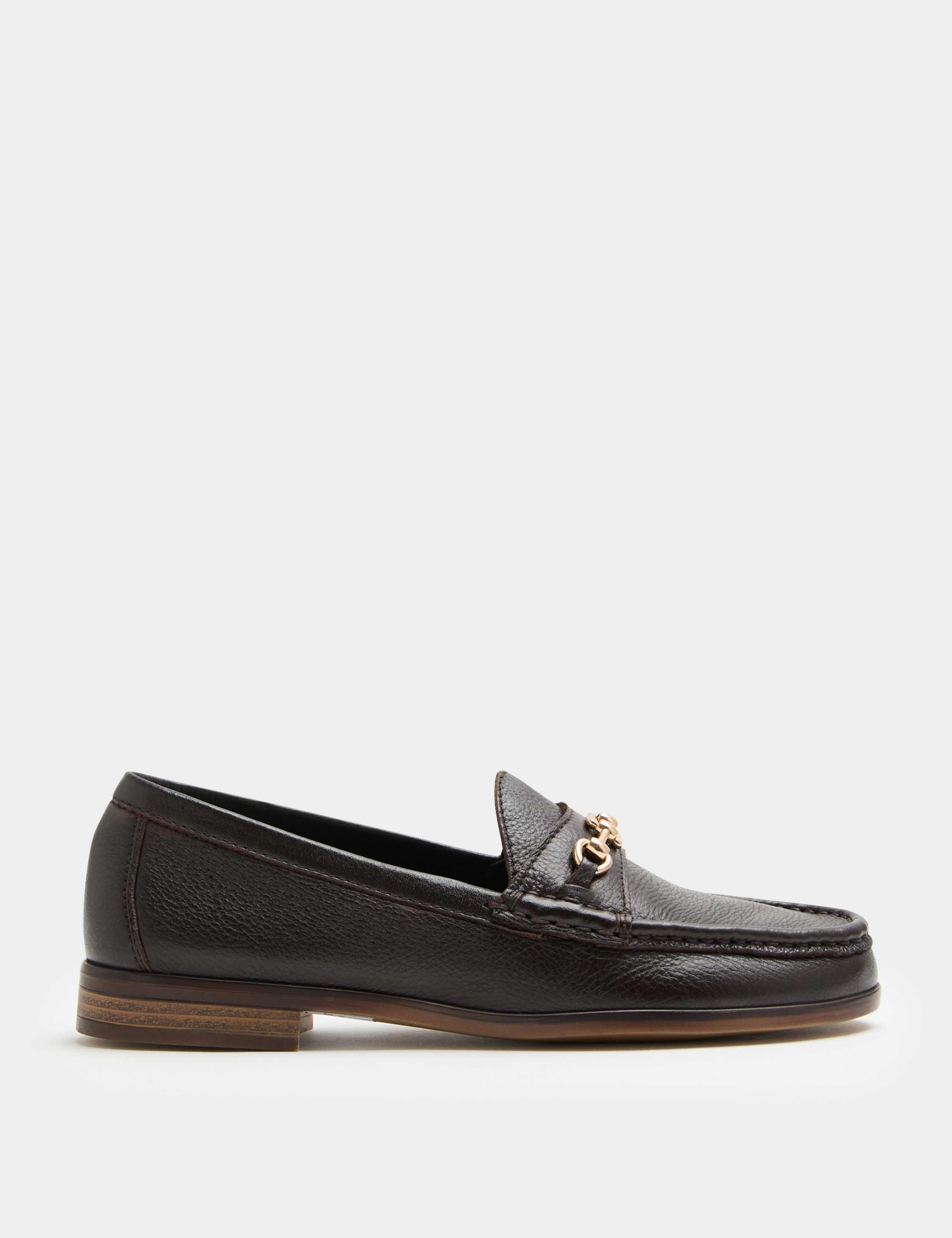 Leather Trim Block Heel Loafers 2 of 3