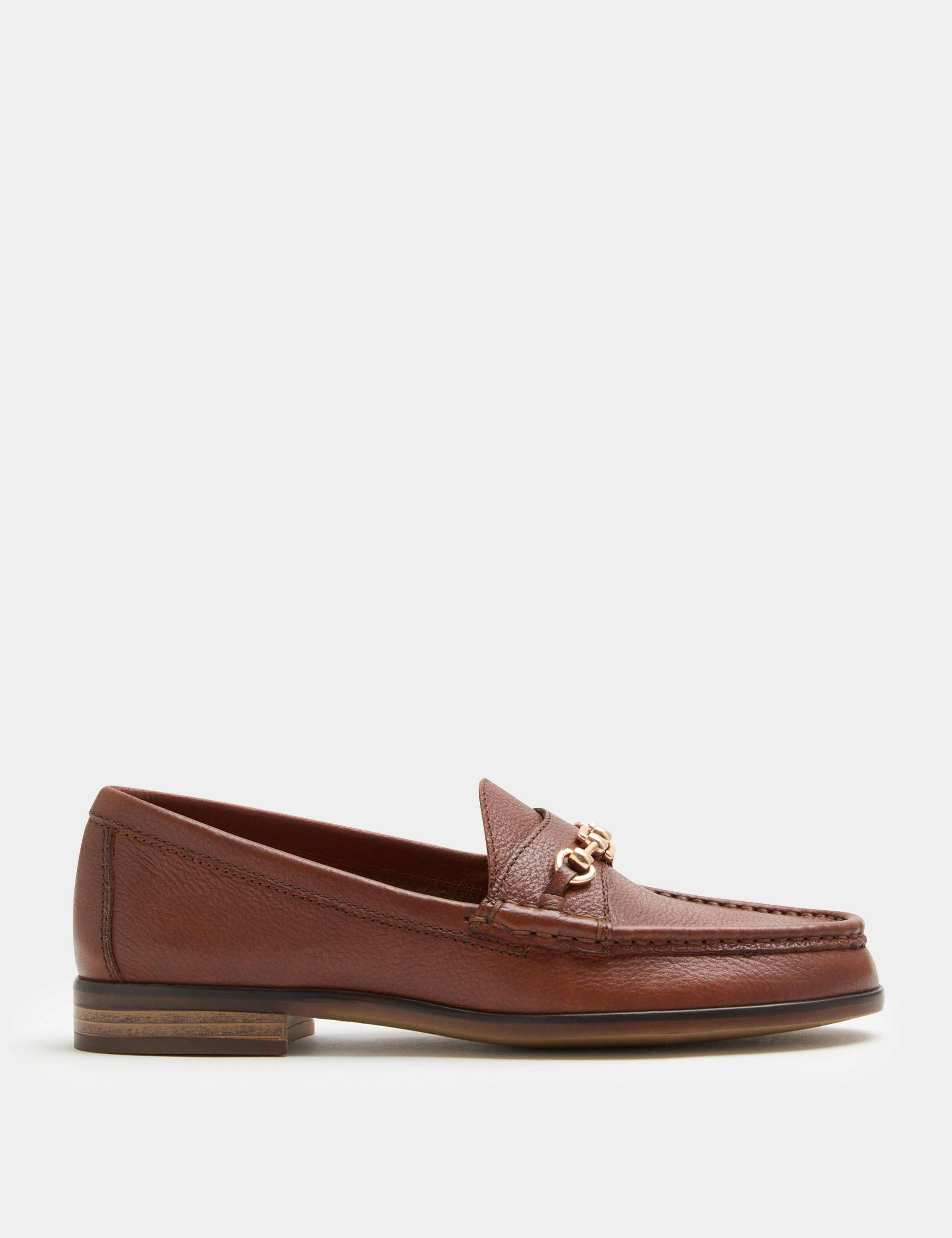 Leather Trim Block Heel Loafers 2 of 3