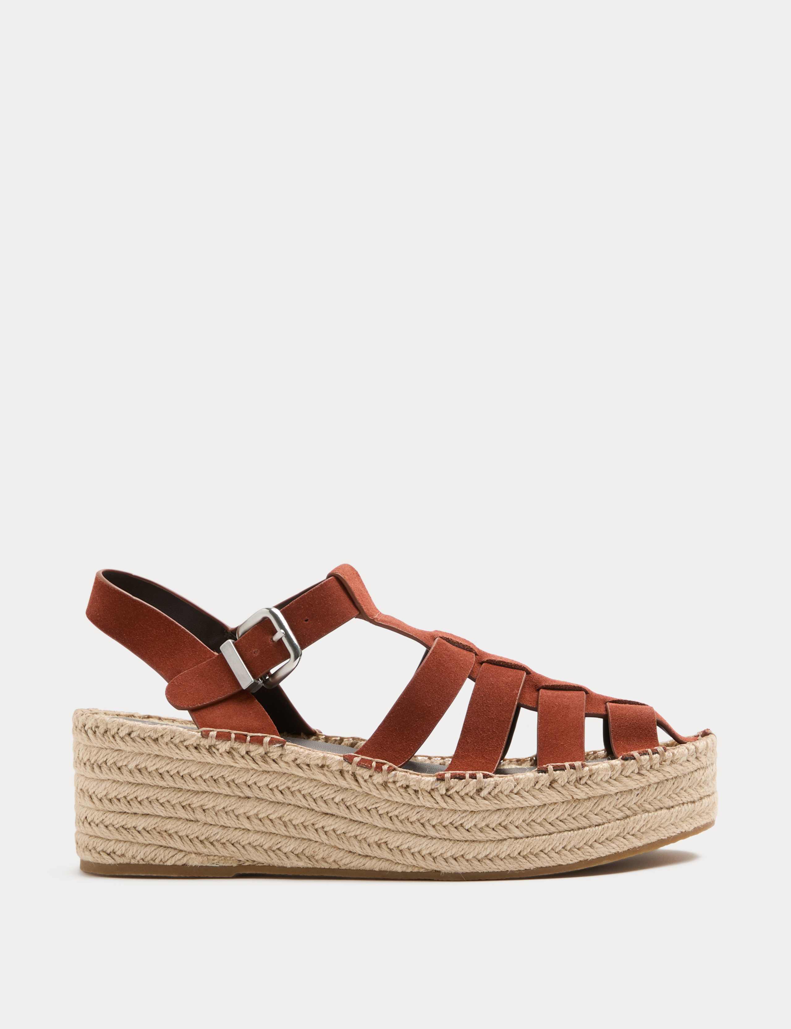 Suede Buckle Flatform Fisherman Espadrilles 2 of 3