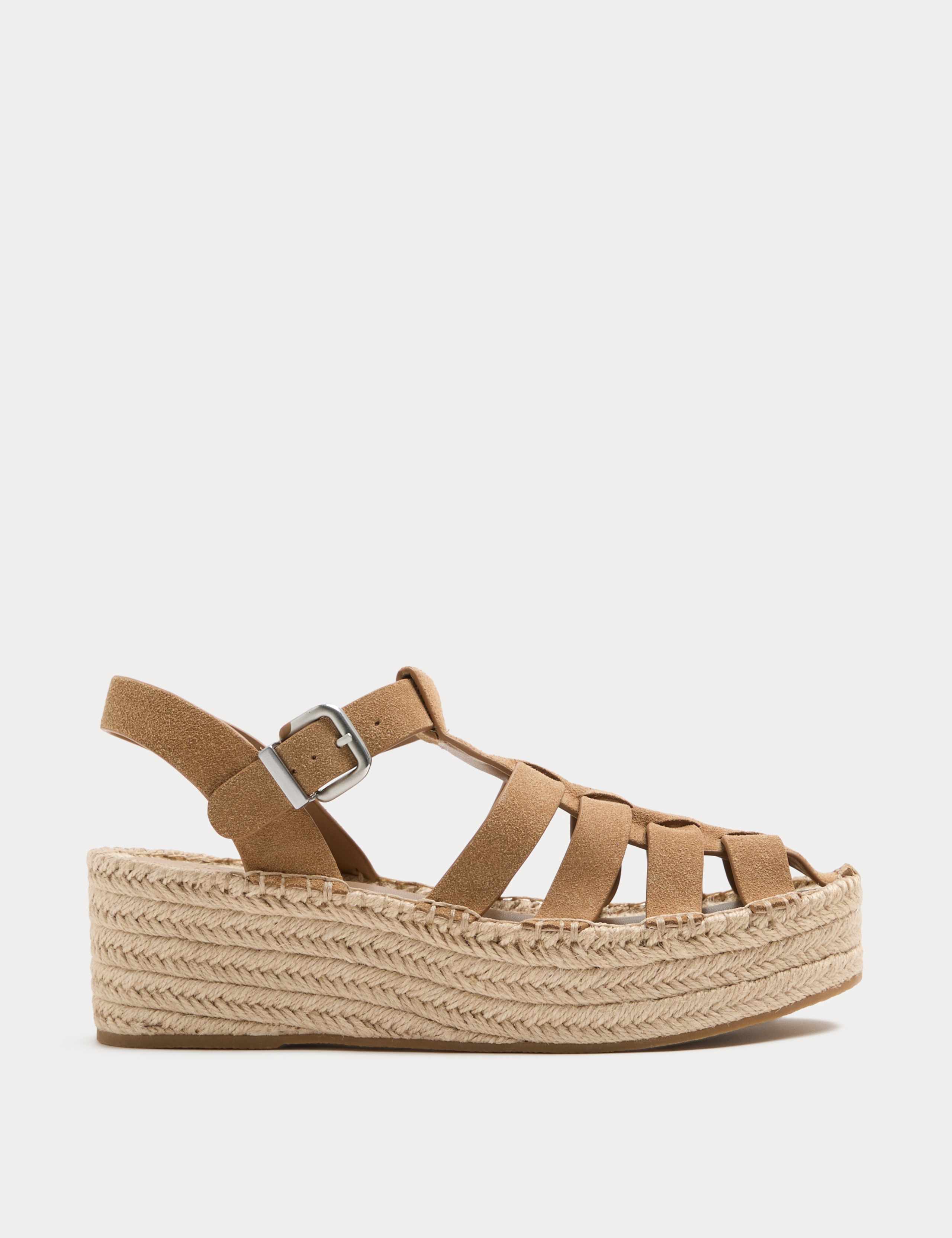 Suede Buckle Flatform Fisherman Espadrilles 2 of 3