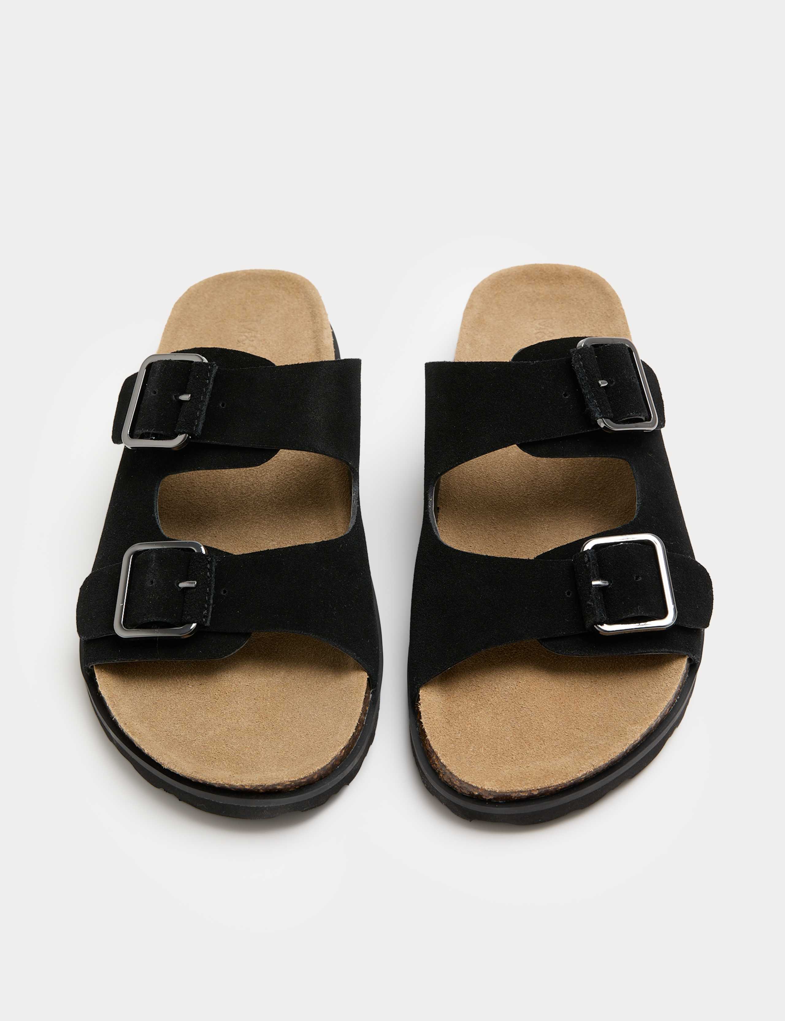 Suede Double Buckle Footbed Mules 2 of 3