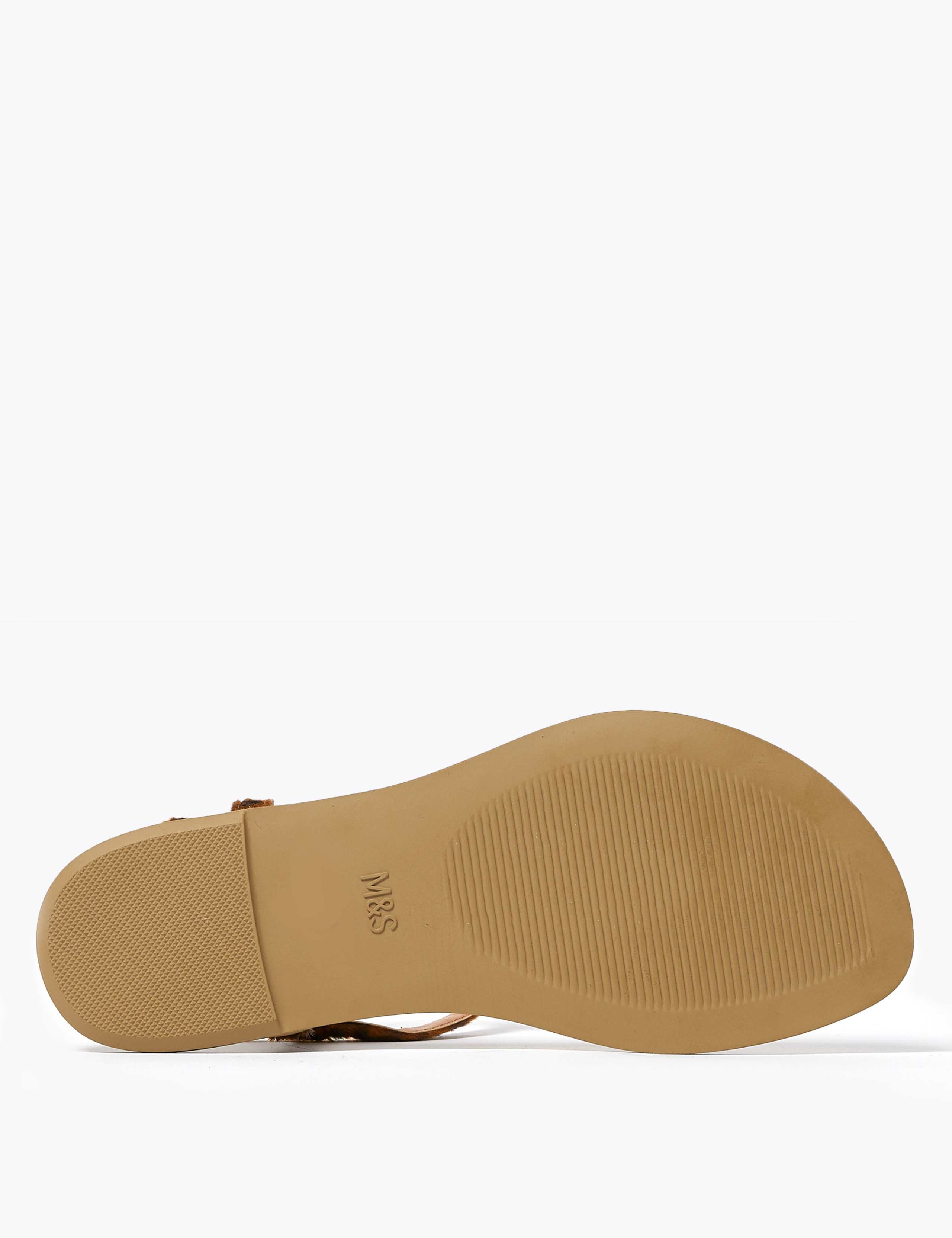 Leopard Print Flat T-Bar Sandals 4 of 4