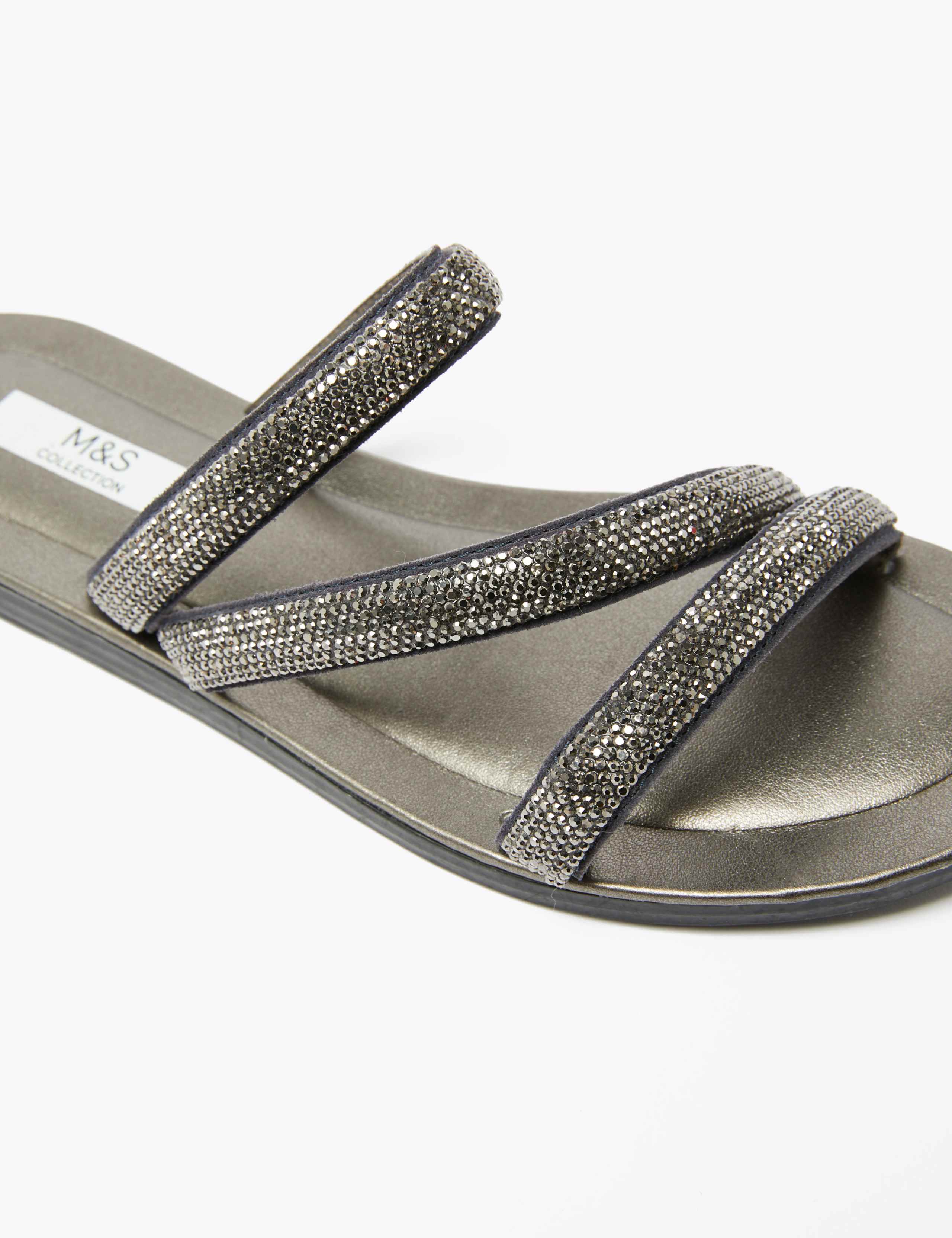 Embellished Strappy Flat Mules 4 of 5