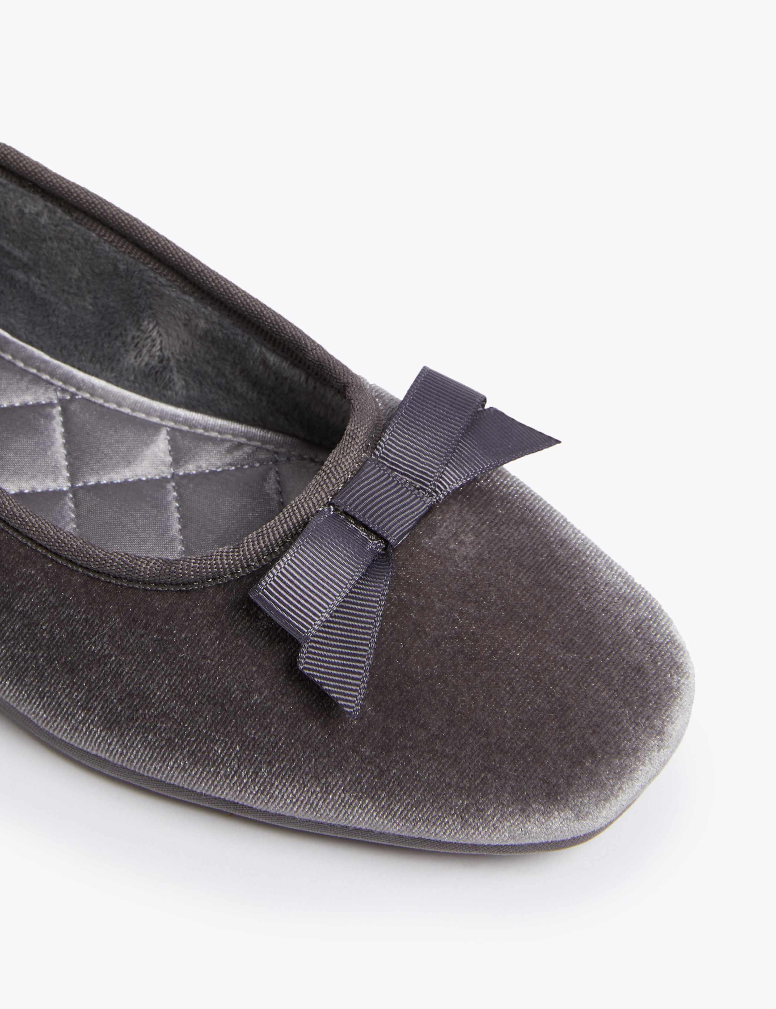 Velvet Wedge Ballerina Slippers 3 of 4