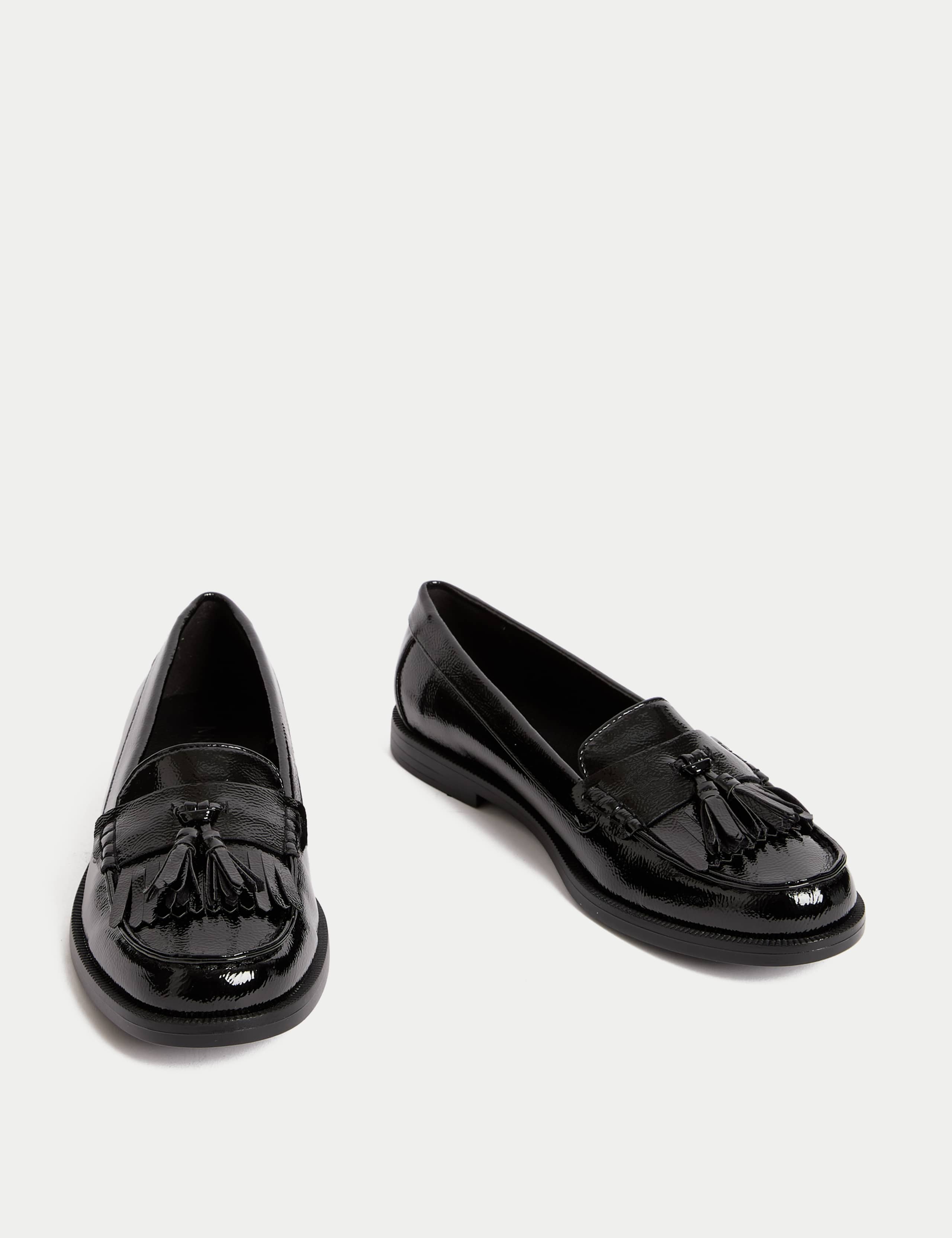 Patent Tassel Slip On Flat Loafers 2 of 3
