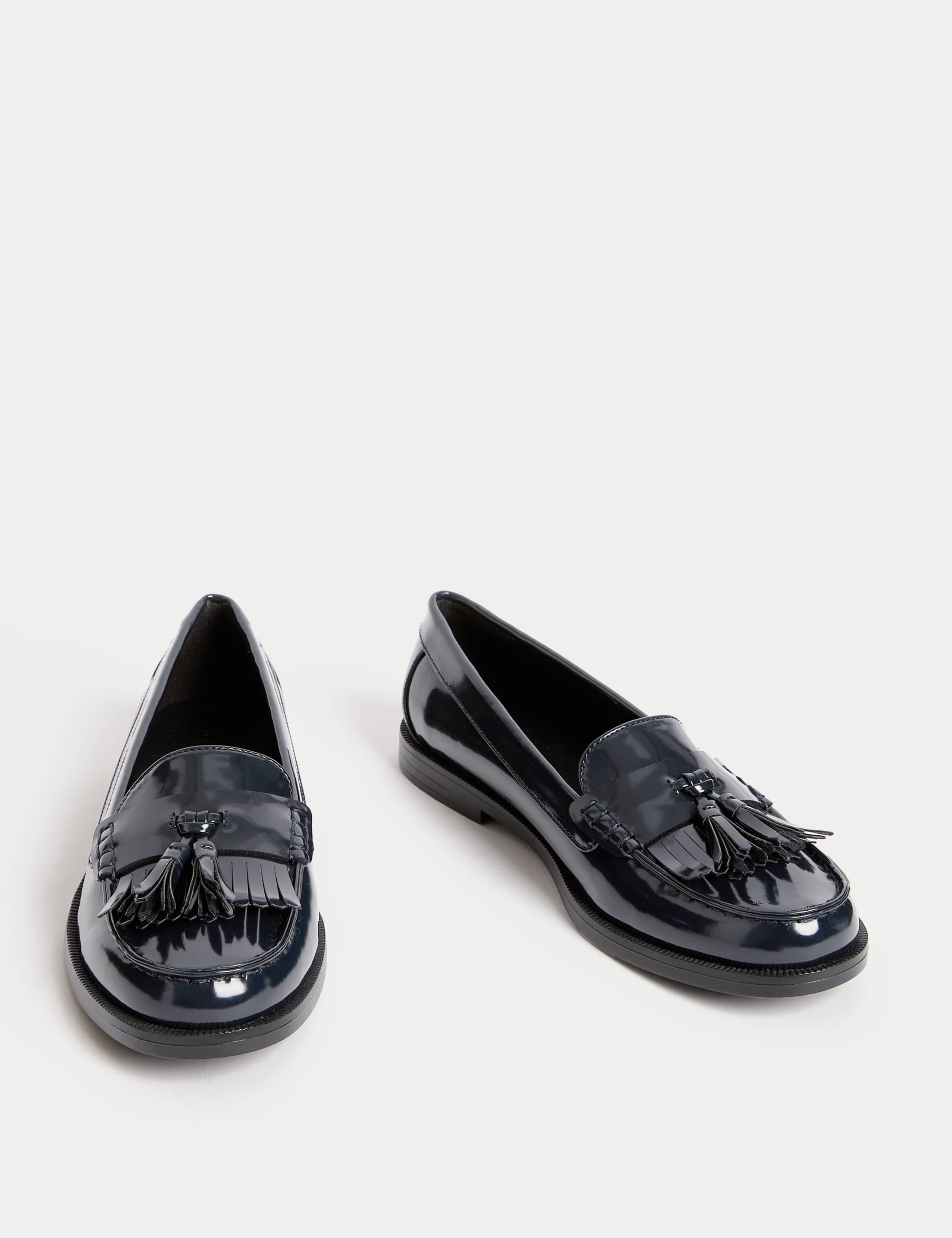 Patent Tassel Slip On Flat Loafers 2 of 3