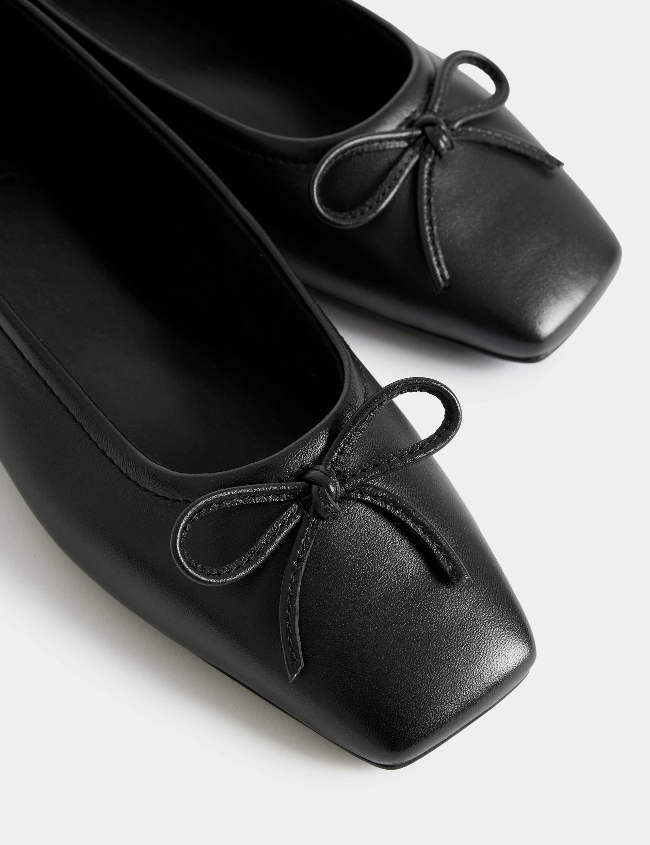 Leather Slip On Studded Flat Ballet Pumps 3 of 3